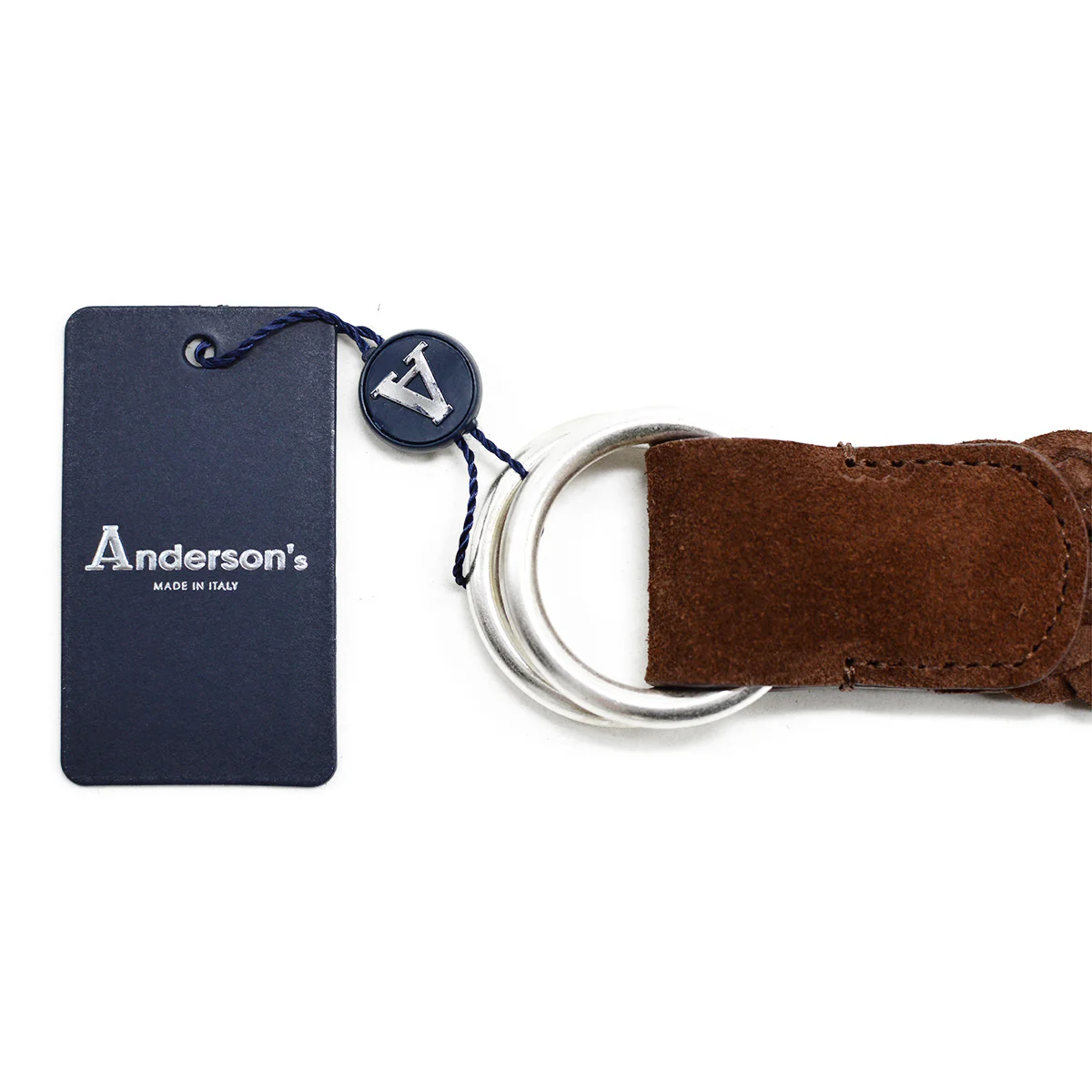 Anderson's (A3411) - 3.5 cm Double Buckle Woven Suede Belt - Image 4