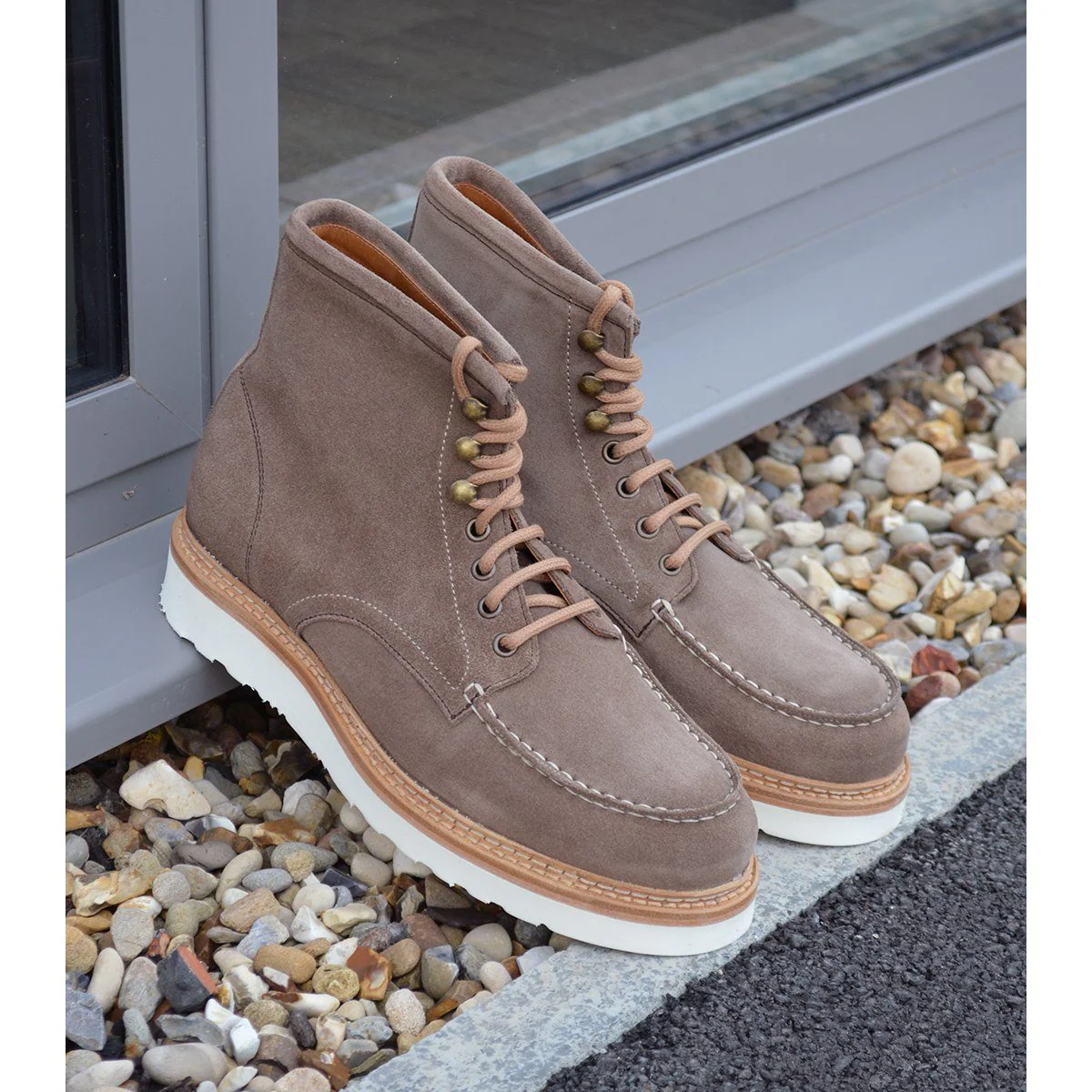 Berwick 1707 Apron Boot(538) - Grey / Tan Repello Suede - Image 10