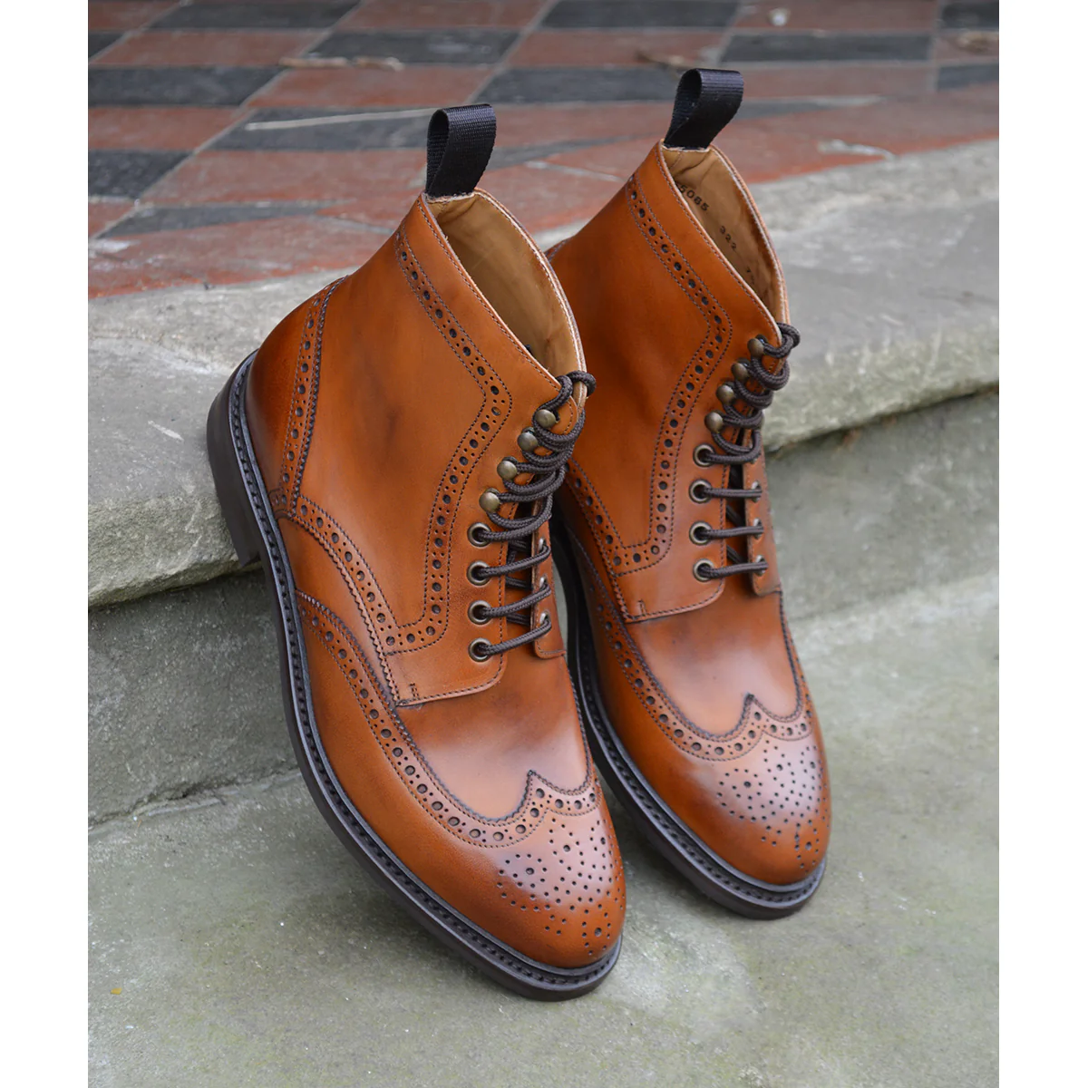 FACTORY SECOND Berwick 1707 Brogue Boot (322) -Tan - Image 10