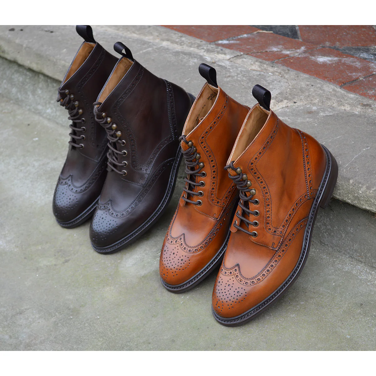 FACTORY SECOND Berwick 1707 Brogue Boot (322) -Tan - Image 11