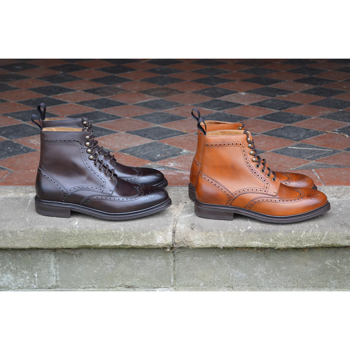 FACTORY SECOND Berwick 1707 Brogue Boot (322) -Tan - Image 12