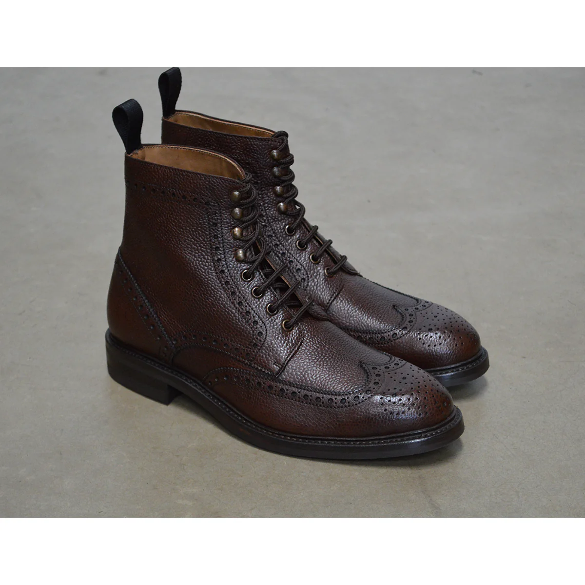 Berwick 1707 Brogue Boot (322) - Dark Brown - Image 8