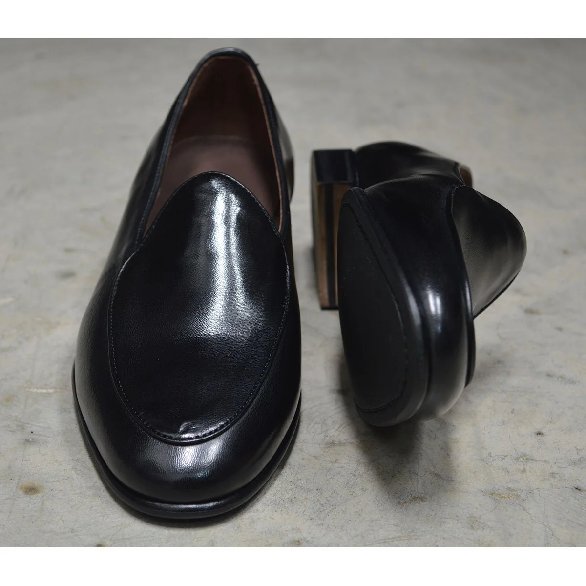 Berwick 1707 Classic Belgian Loafer (4950) Black Deerskin - Image 10