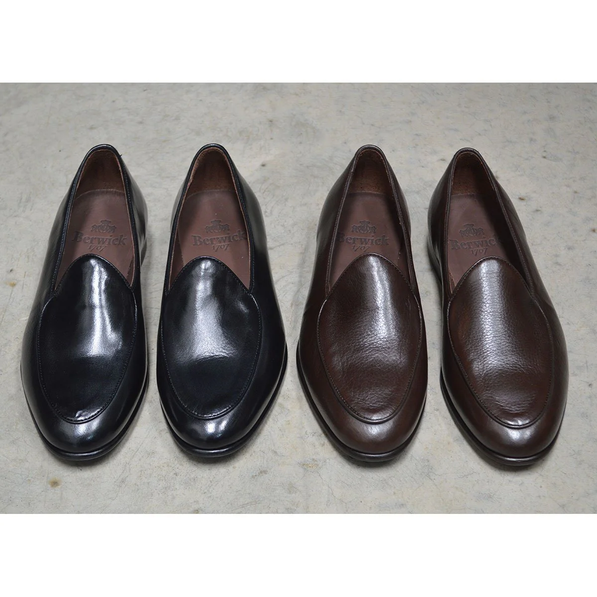 Berwick 1707 Classic Belgian Loafer (4950) Black Deerskin - Image 11