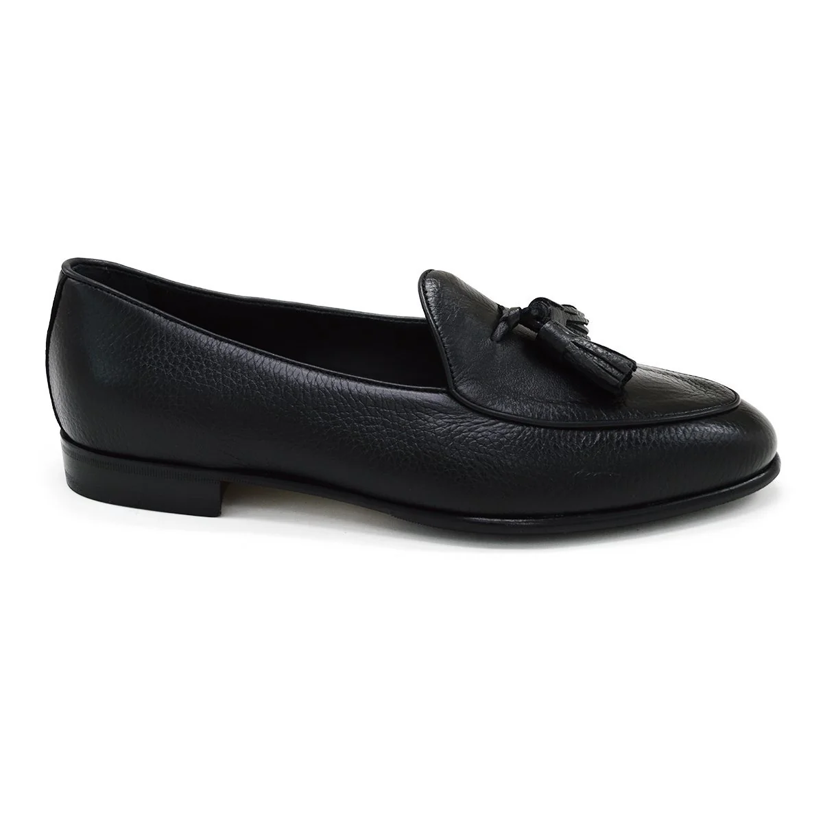 Berwick 1707 Tassel Belgian Loafer (4951) Black Deerskin