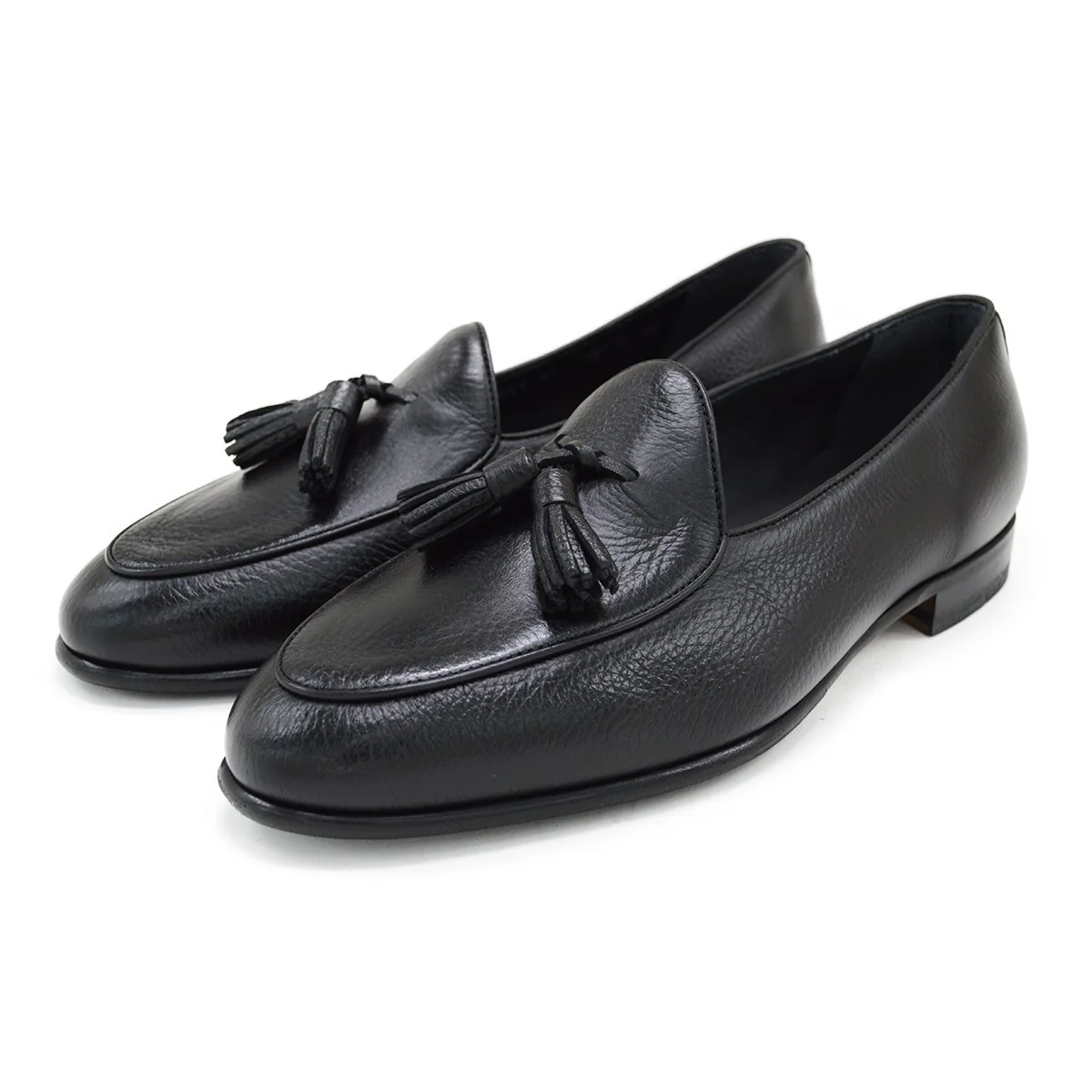 Berwick 1707 Tassel Belgian Loafer (4951) Black Deerskin - Image 3