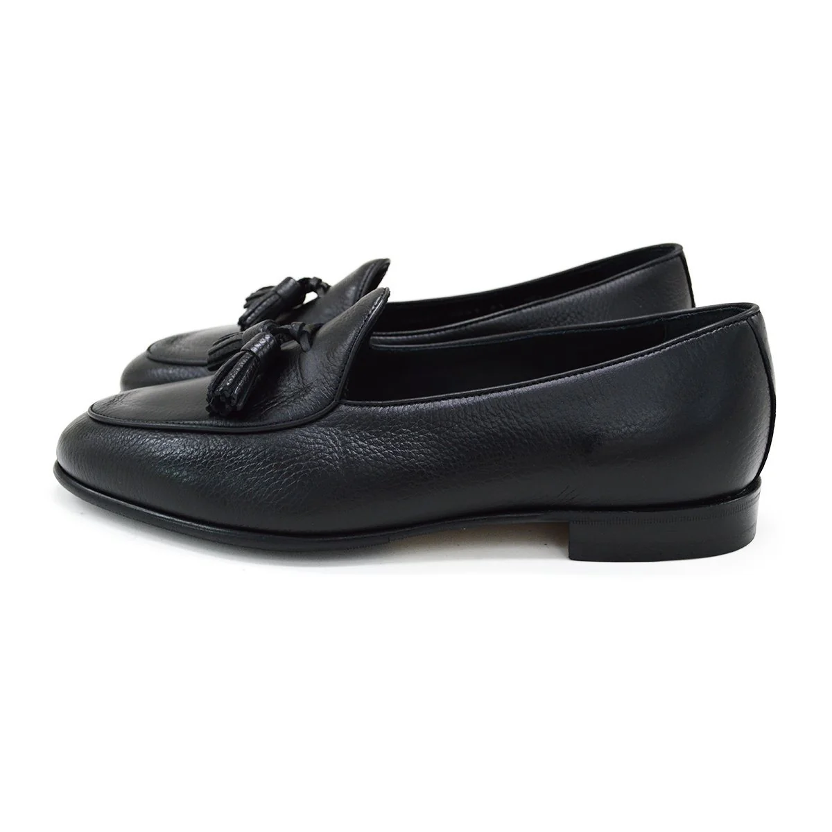 Berwick 1707 Tassel Belgian Loafer (4951) Black Deerskin - Image 5