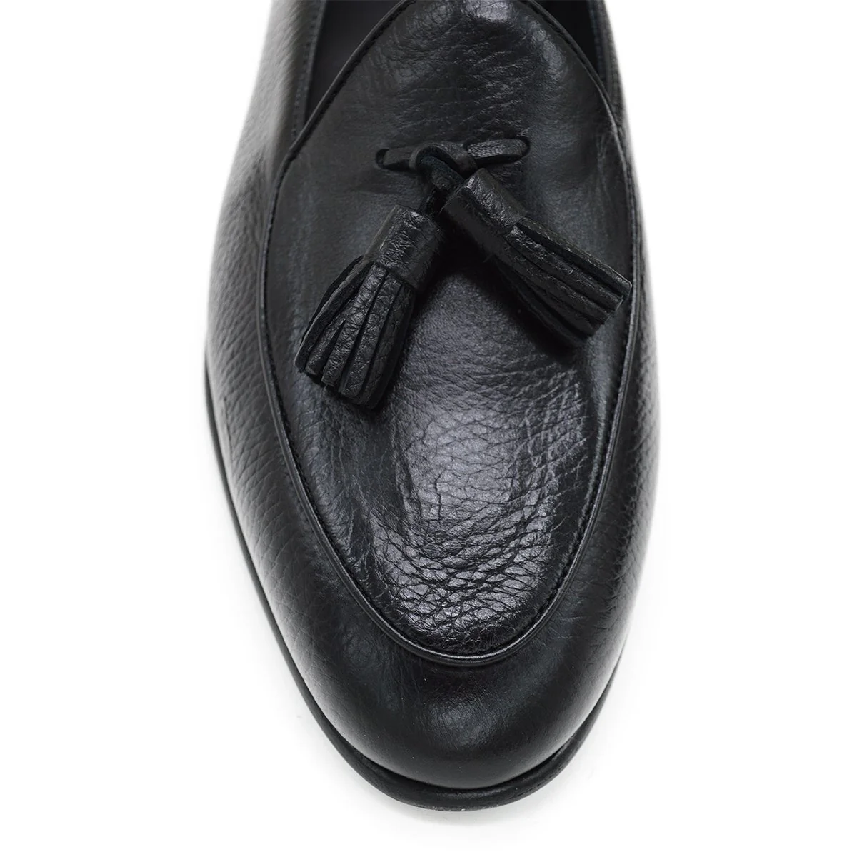 Berwick 1707 Tassel Belgian Loafer (4951) Black Deerskin - Image 7