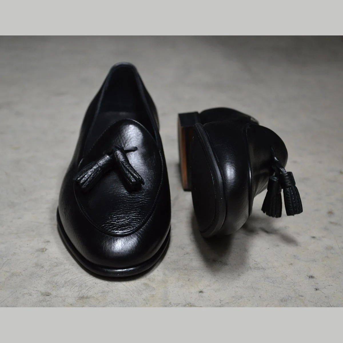 Berwick 1707 Tassel Belgian Loafer (4951) Black Deerskin - Image 9