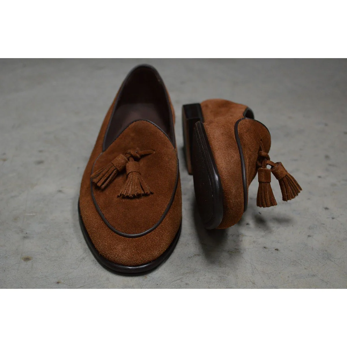 Berwick 1707 Tassel Belgian Loafer (5084) -Kudu Reverse Suede In Snuff Brown - Image 10