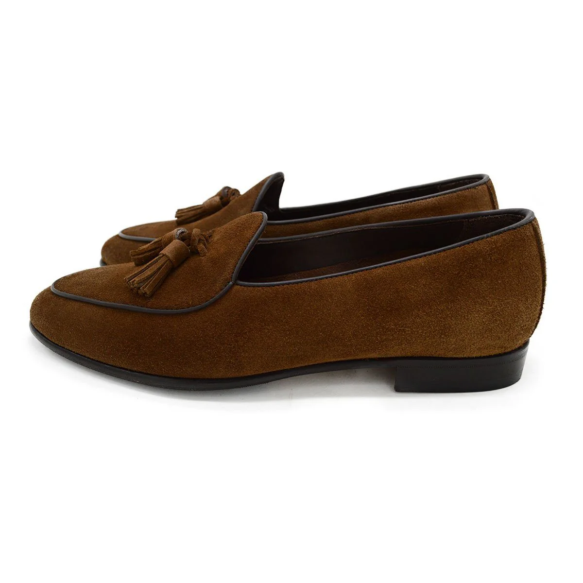 Berwick 1707 Tassel Belgian Loafer (5084) -Kudu Reverse Suede In Snuff Brown - Image 3