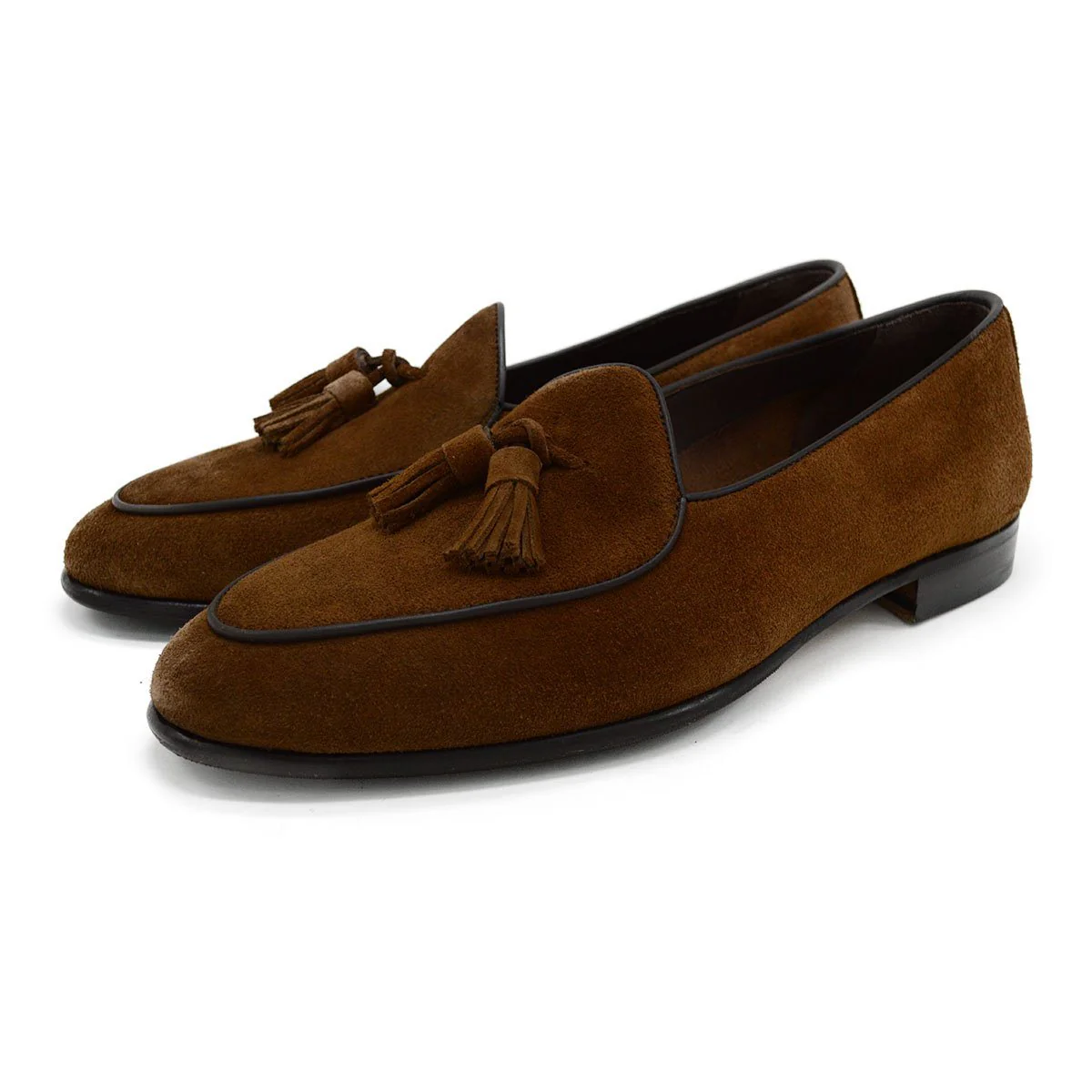 Berwick 1707 Tassel Belgian Loafer (5084) -Kudu Reverse Suede In Snuff Brown - Image 4