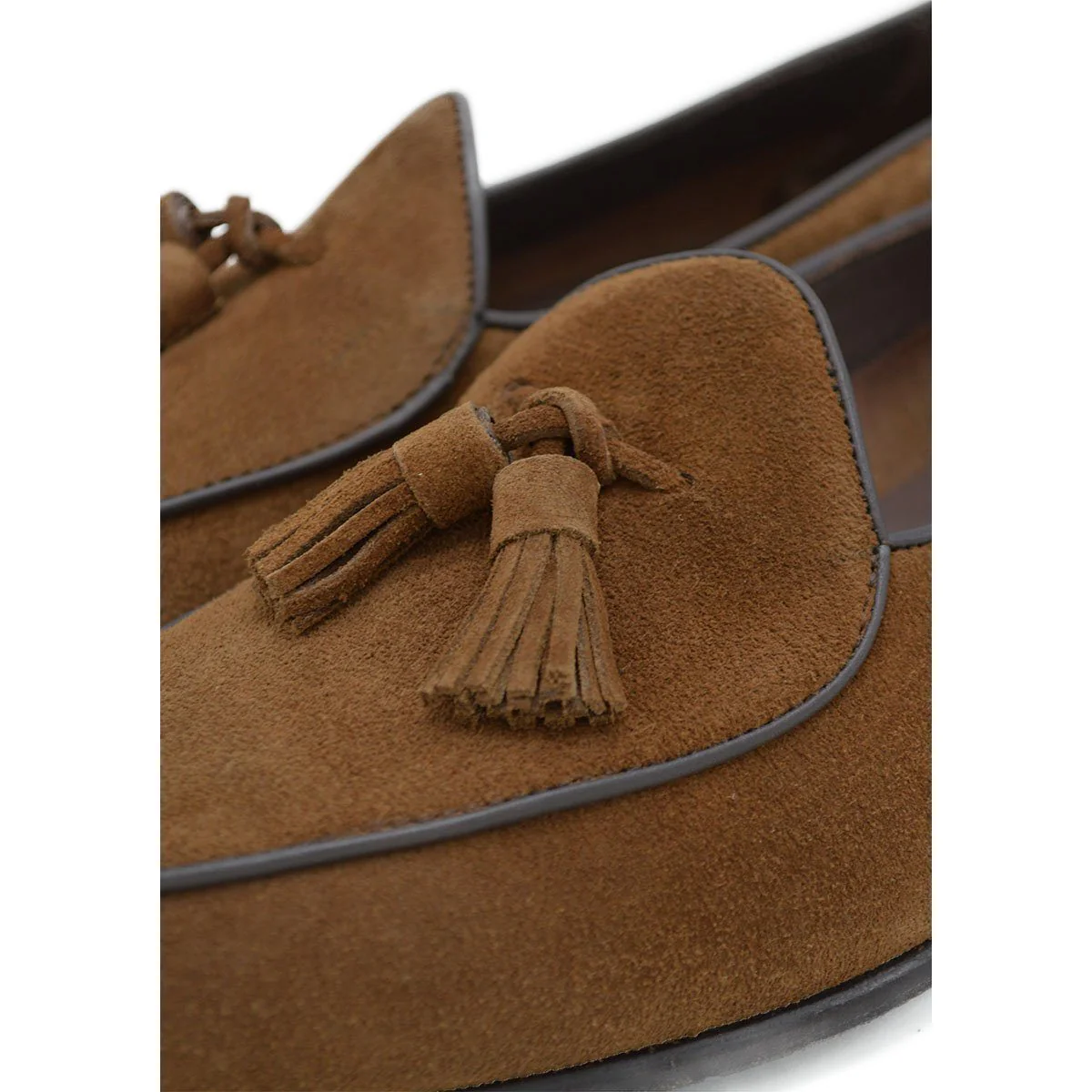 Berwick 1707 Tassel Belgian Loafer (5084) -Kudu Reverse Suede In Snuff Brown - Image 5