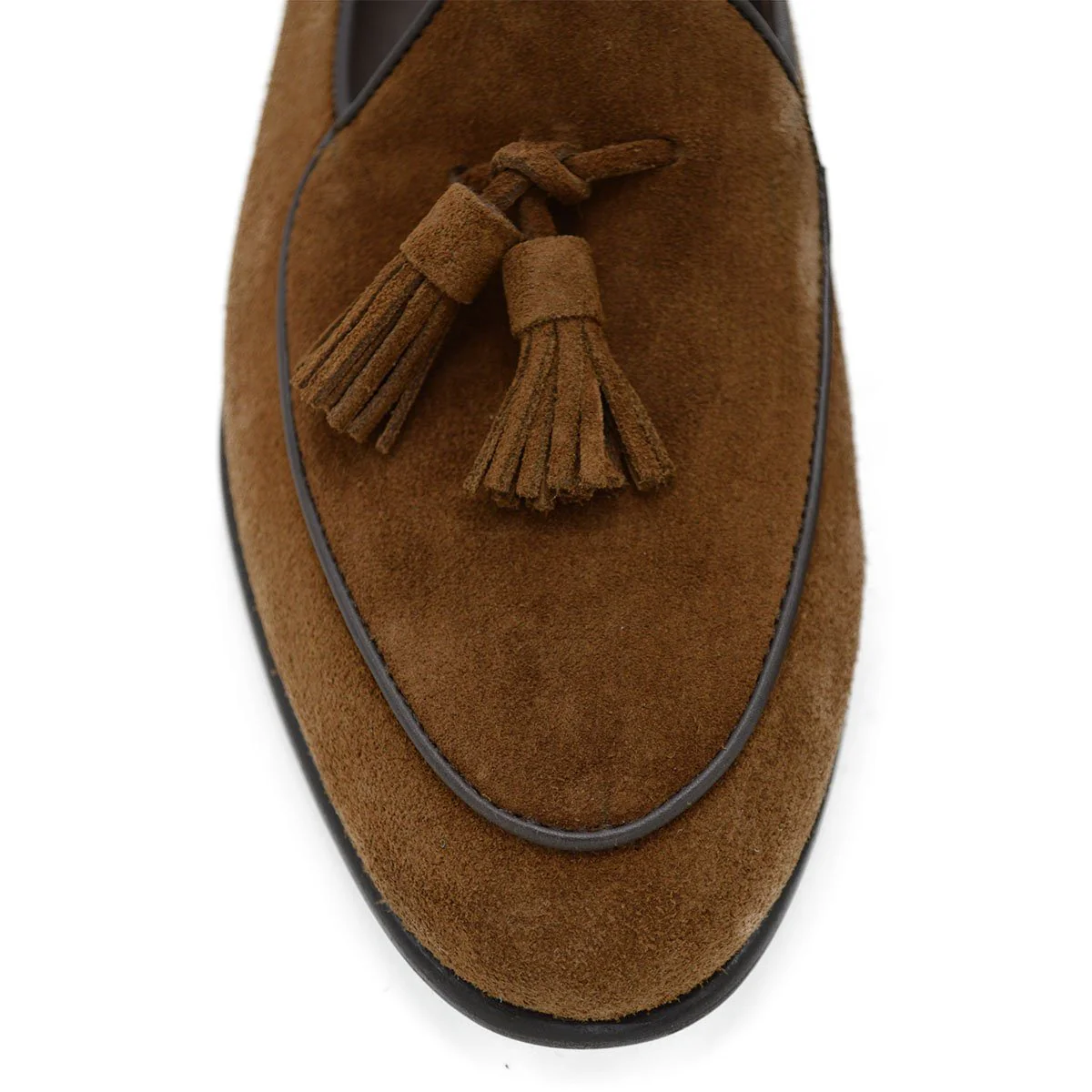 Berwick 1707 Tassel Belgian Loafer (5084) -Kudu Reverse Suede In Snuff Brown - Image 7