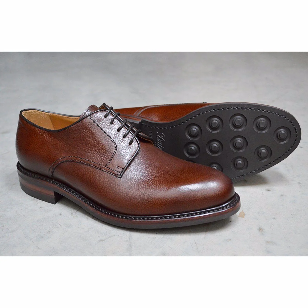 Berwick 1707 Country Grain Plain Derby Shoe (4169) Dark Brown - Image 10