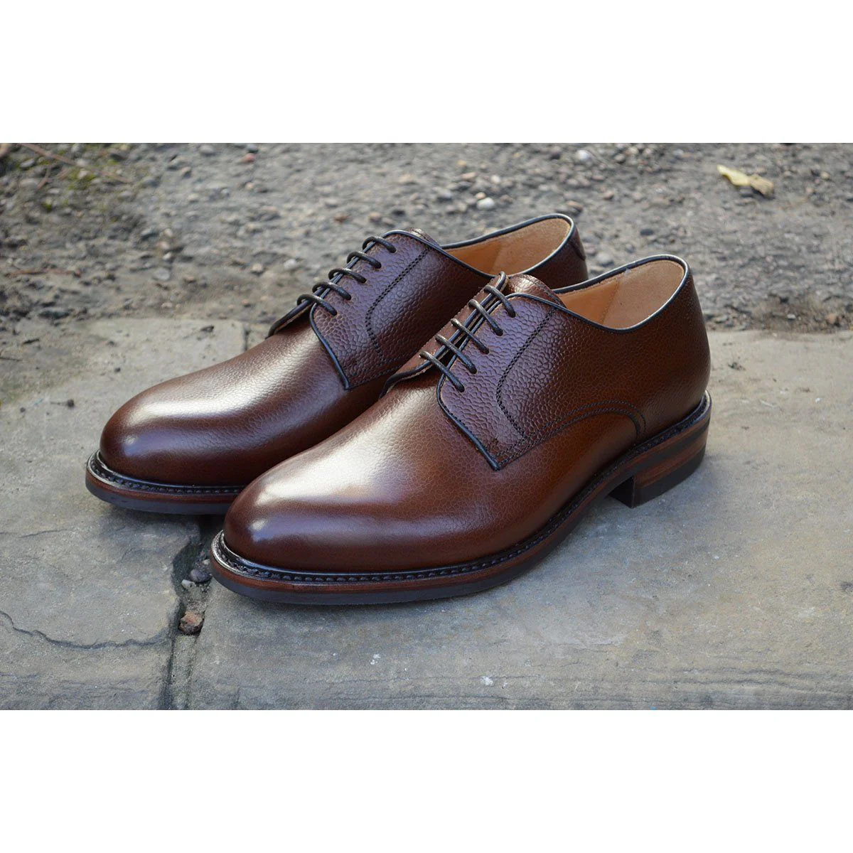 Berwick 1707 Country Grain Plain Derby Shoe (4169) Dark Brown - Image 11