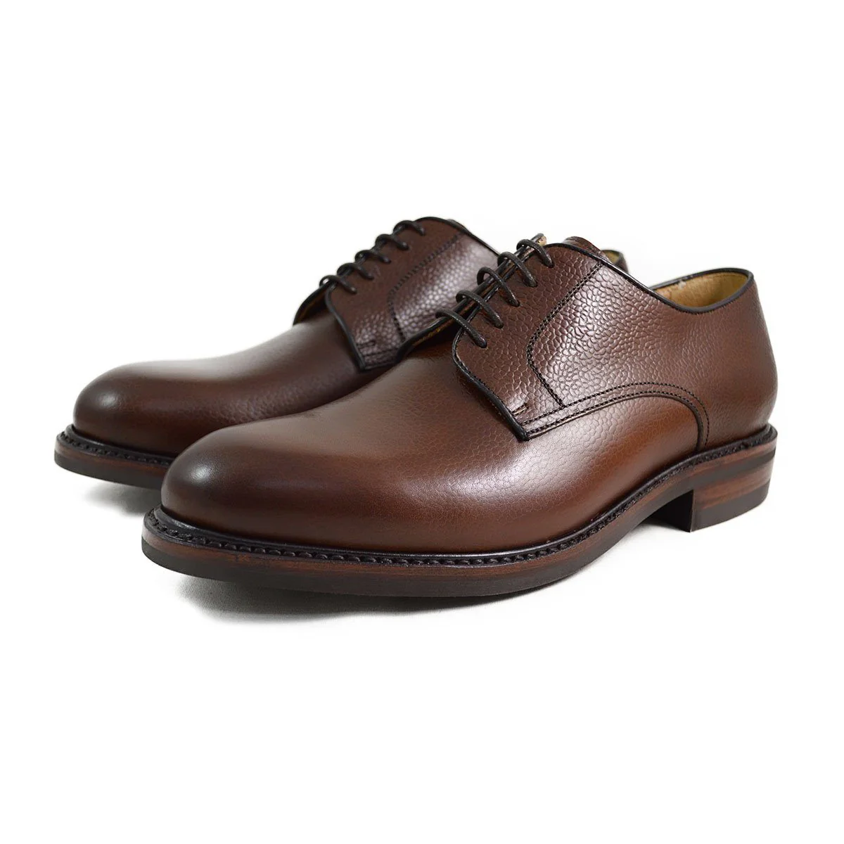 Berwick 1707 Country Grain Plain Derby Shoe (4169) Dark Brown - Image 3