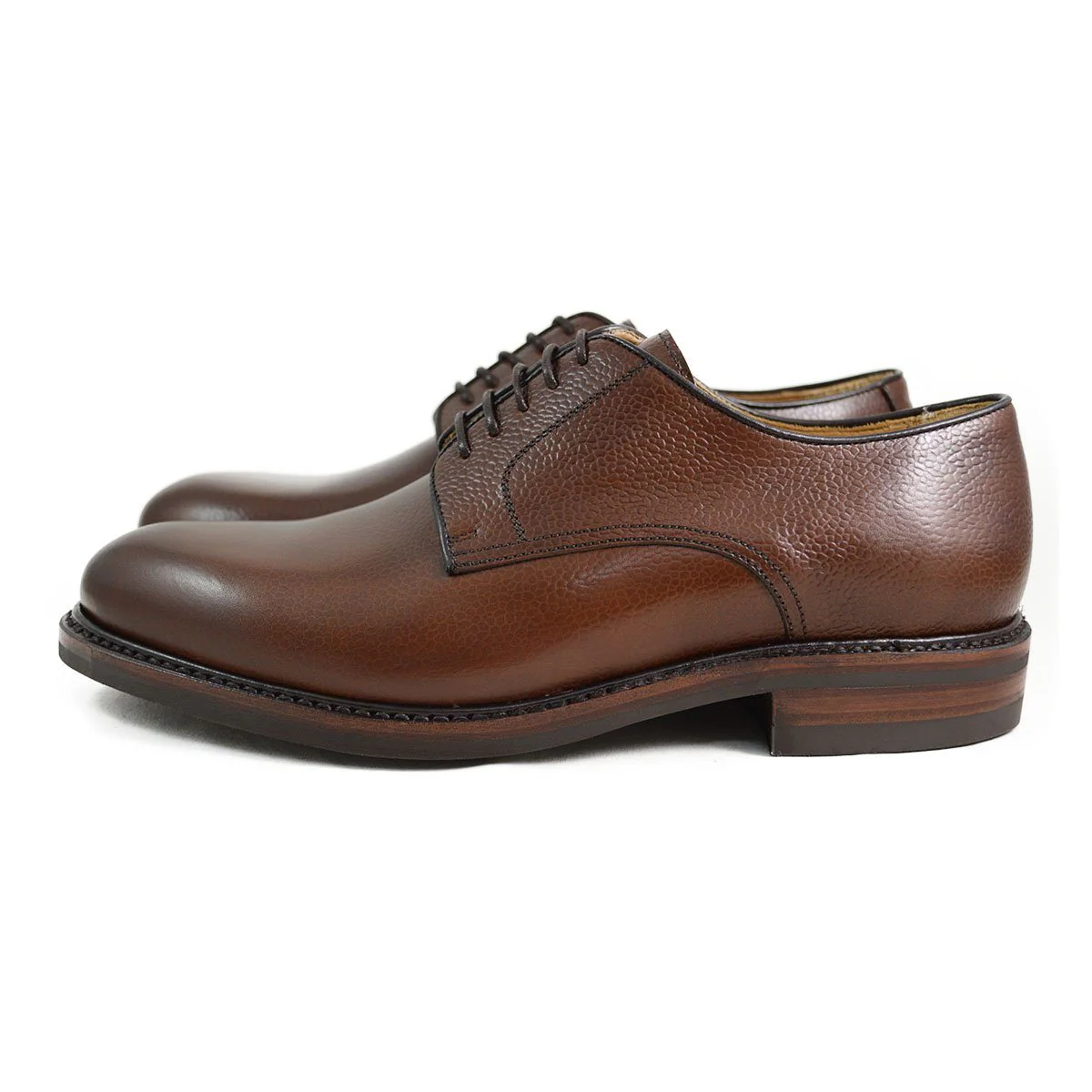 Berwick 1707 Country Grain Plain Derby Shoe (4169) Dark Brown - Image 5