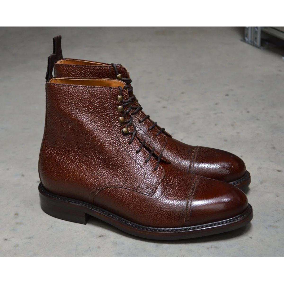 Berwick 1707 Grain Toe Cap Boot (321) Dark Brown - Image 8
