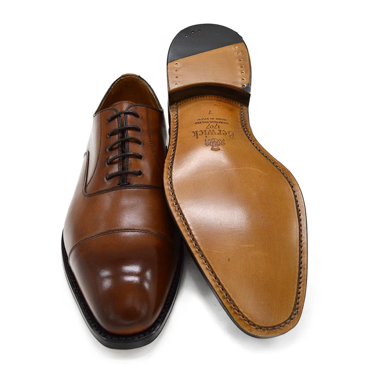 Berwick 1707 Straight Cap Oxford (5217) - Light Tan - Image 2