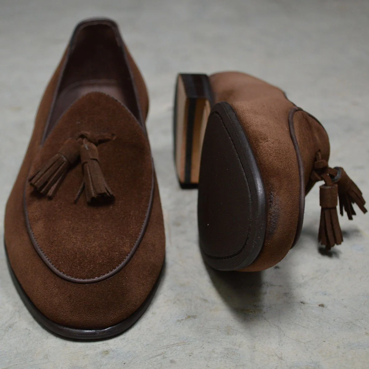 Berwick 1707 Tassel Belgian Loafer (4951) Dark Brown Suede - Image 10