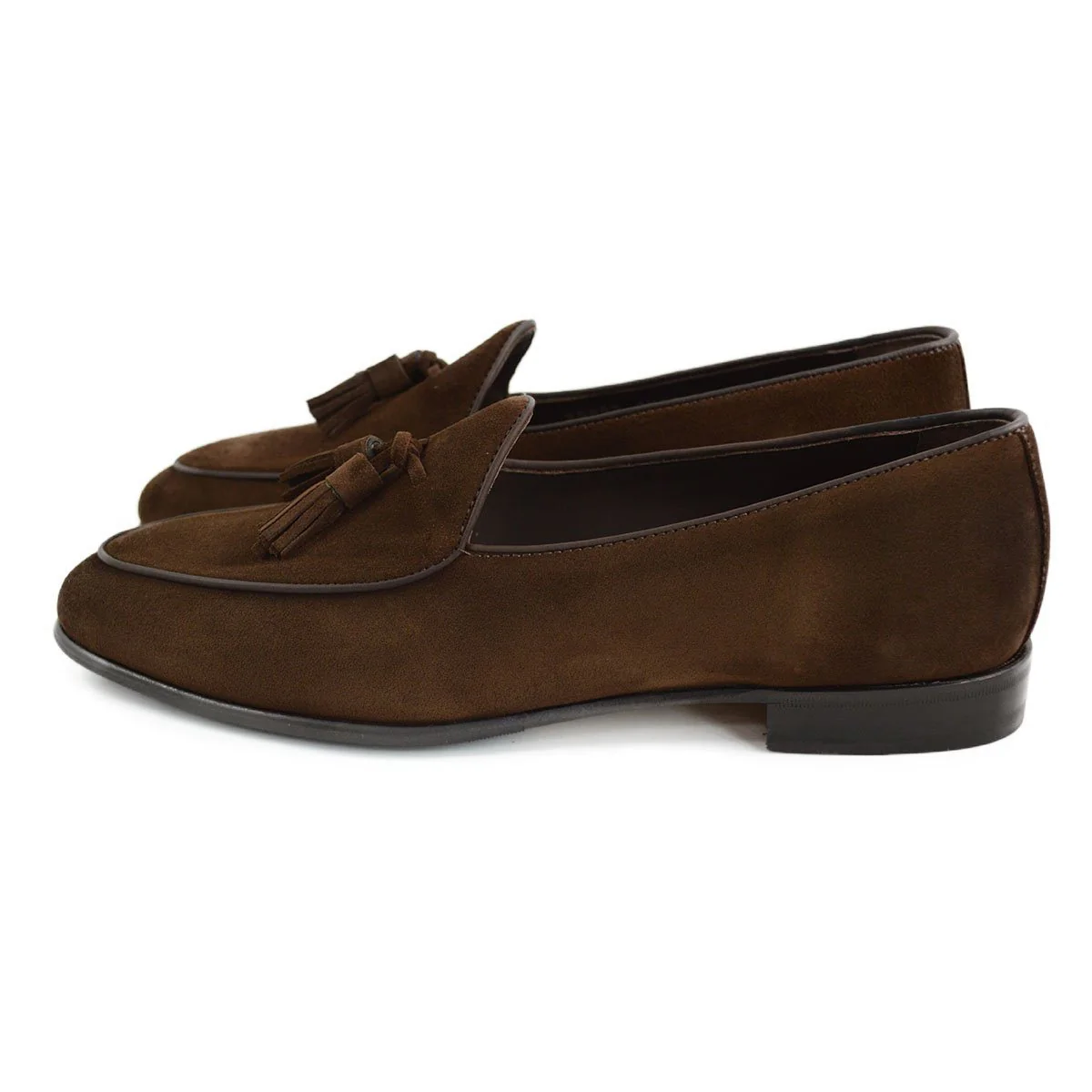 Berwick 1707 Tassel Belgian Loafer (4951) Dark Brown Suede - Image 5