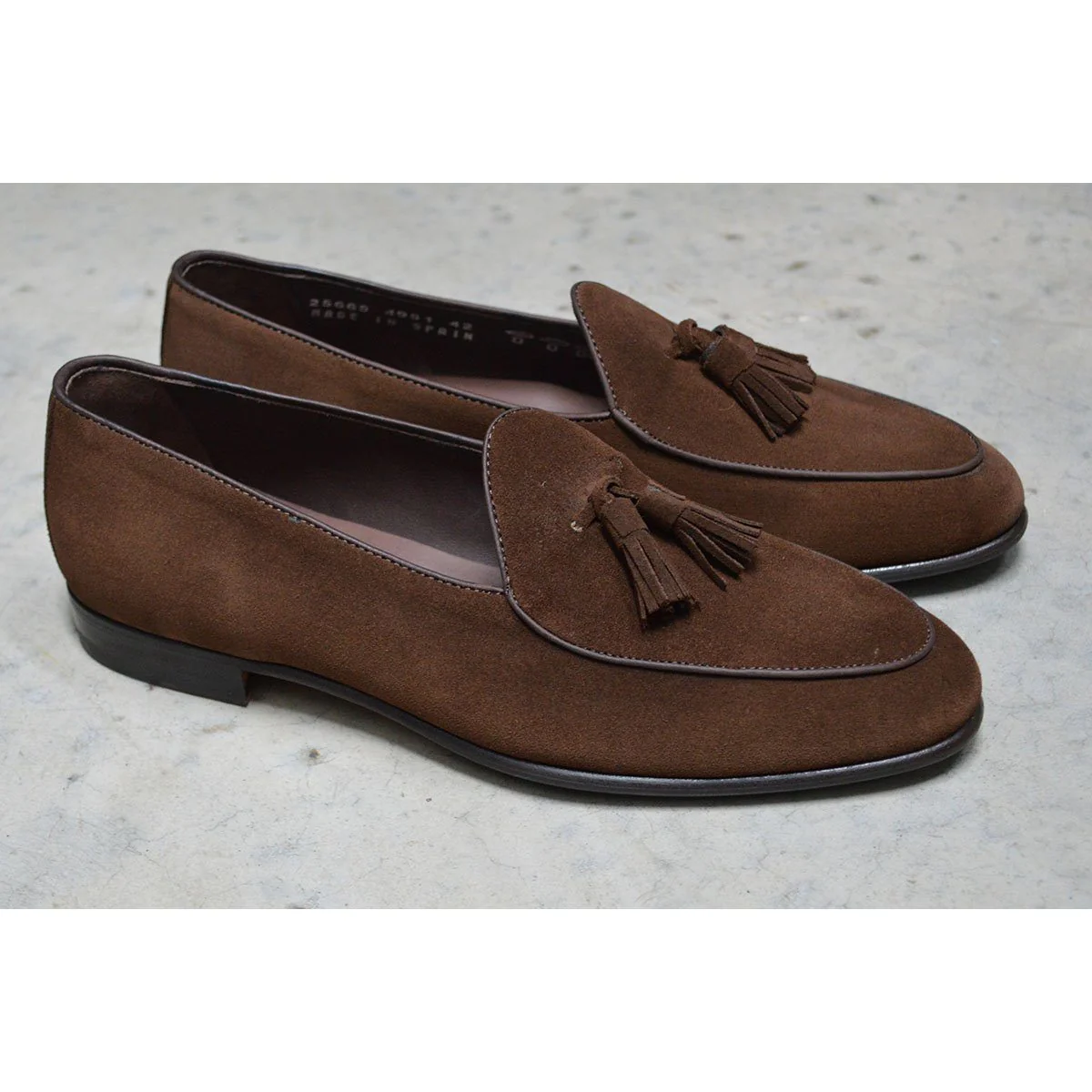 Berwick 1707 Tassel Belgian Loafer (4951) Dark Brown Suede - Image 8