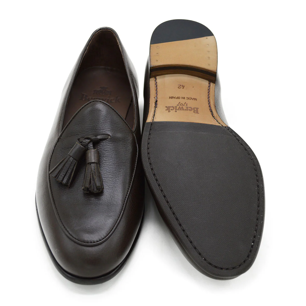 Berwick 1707 Tassel Belgian Loafer (4951) Dark Brown Deerskin - Image 2