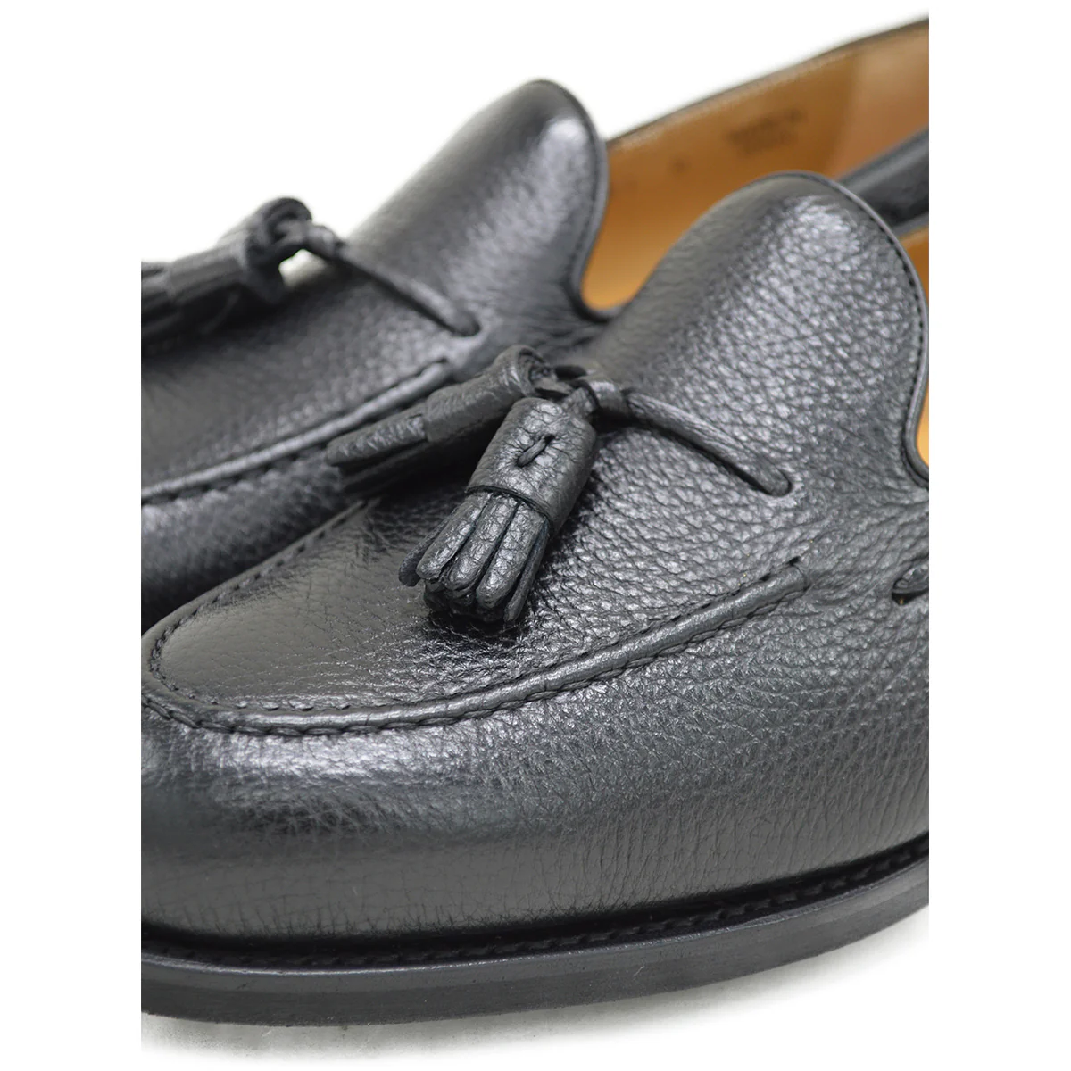 Berwick 1707 Tasselled Slip On (8491) Black Deerskin - Image 4
