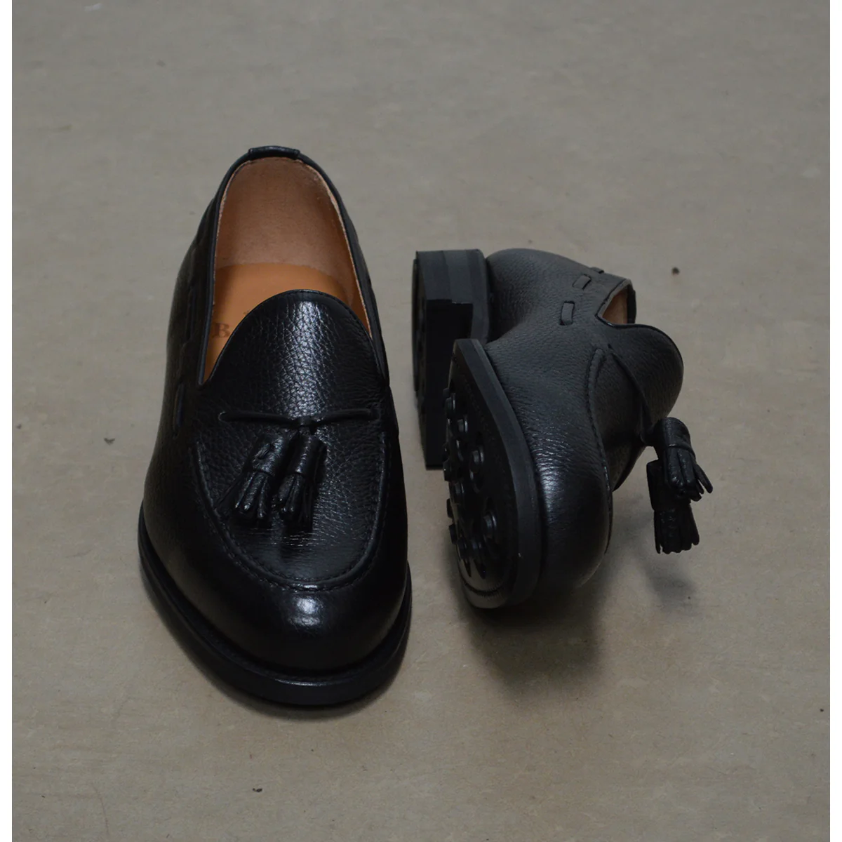 Berwick 1707 Tasselled Slip On (8491) Black Deerskin - Image 8