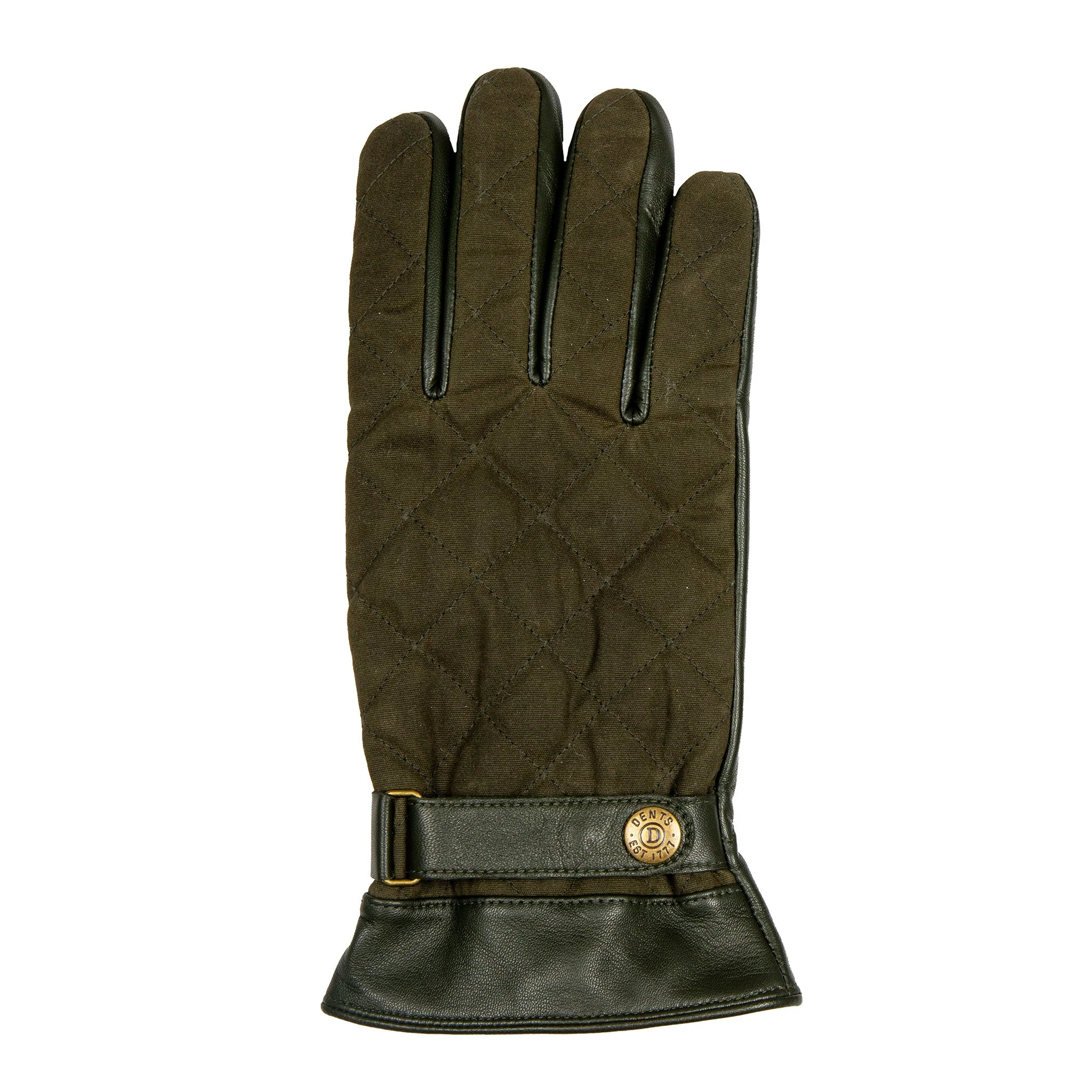DENTS BRUTON Men's Water-Resistant Lined Leather Gloves with Waxed Cotton Quilting - Image 15