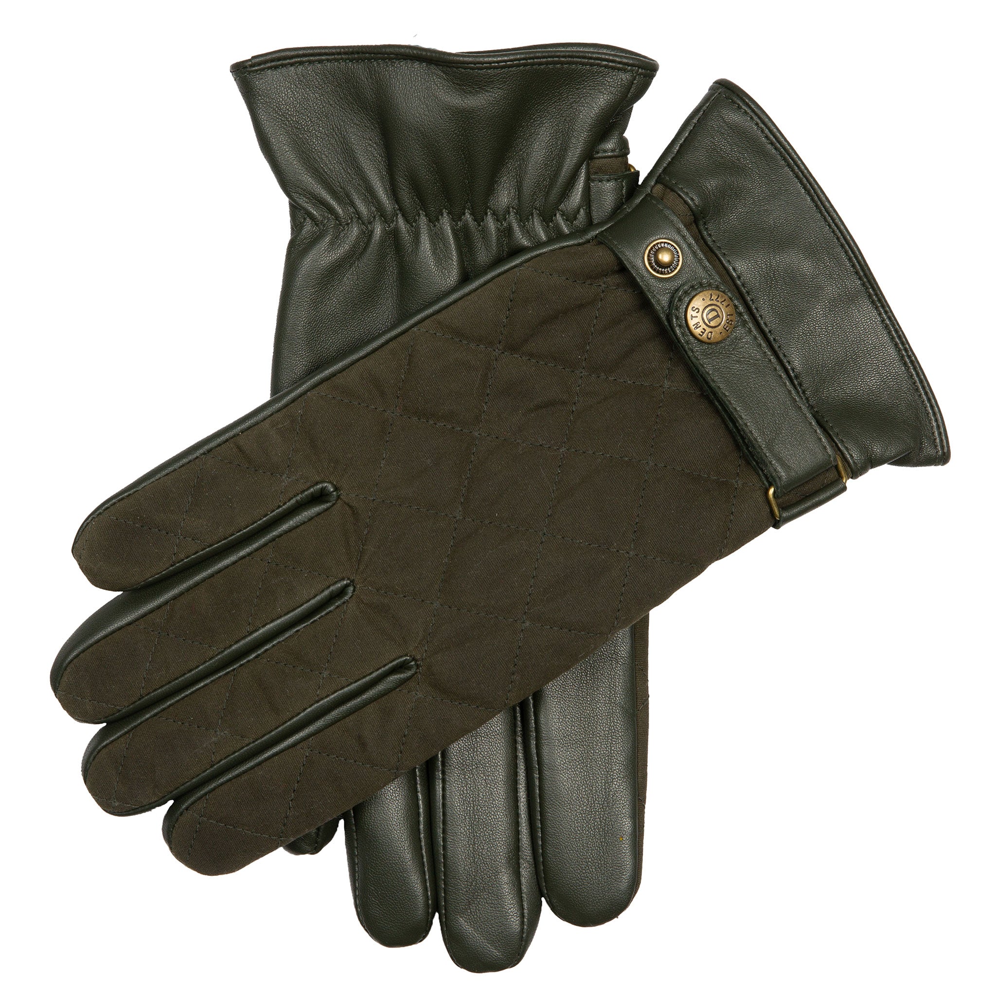 DENTS BRUTON Men's Water-Resistant Lined Leather Gloves with Waxed Cotton Quilting - Image 9