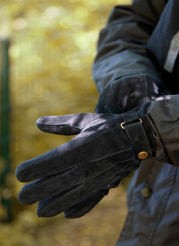 DENTS CHESTER Men's Three-Point Fleece-Lined Suede Gloves - Image 7