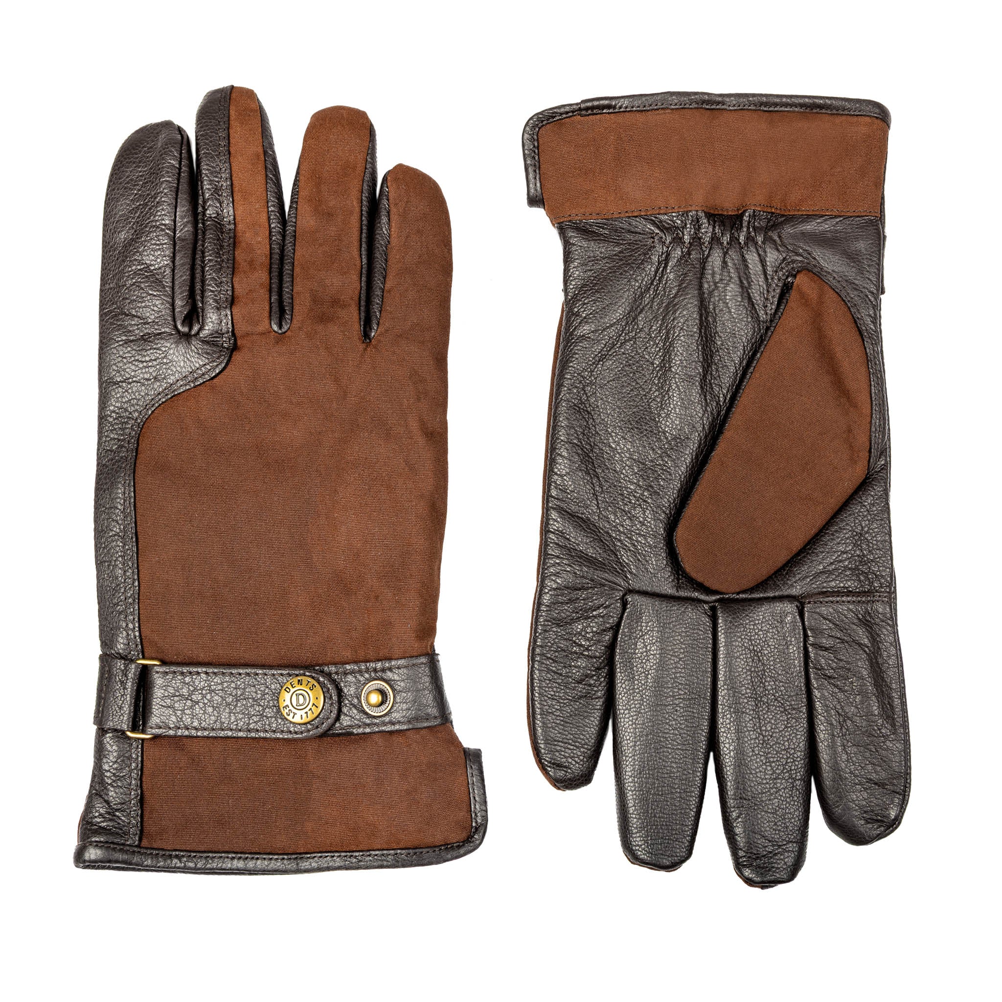 DENTS Crewkerne Men's Water-Resistant Thinsulate-Lined Imitation Deerskin Leather Gloves with Waxed Cotton - Image 10