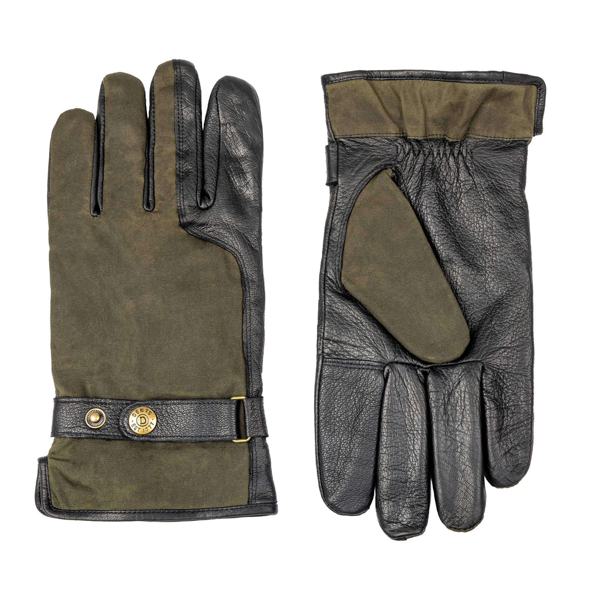 DENTS Crewkerne Men's Water-Resistant Thinsulate-Lined Imitation Deerskin Leather Gloves with Waxed Cotton - Image 2