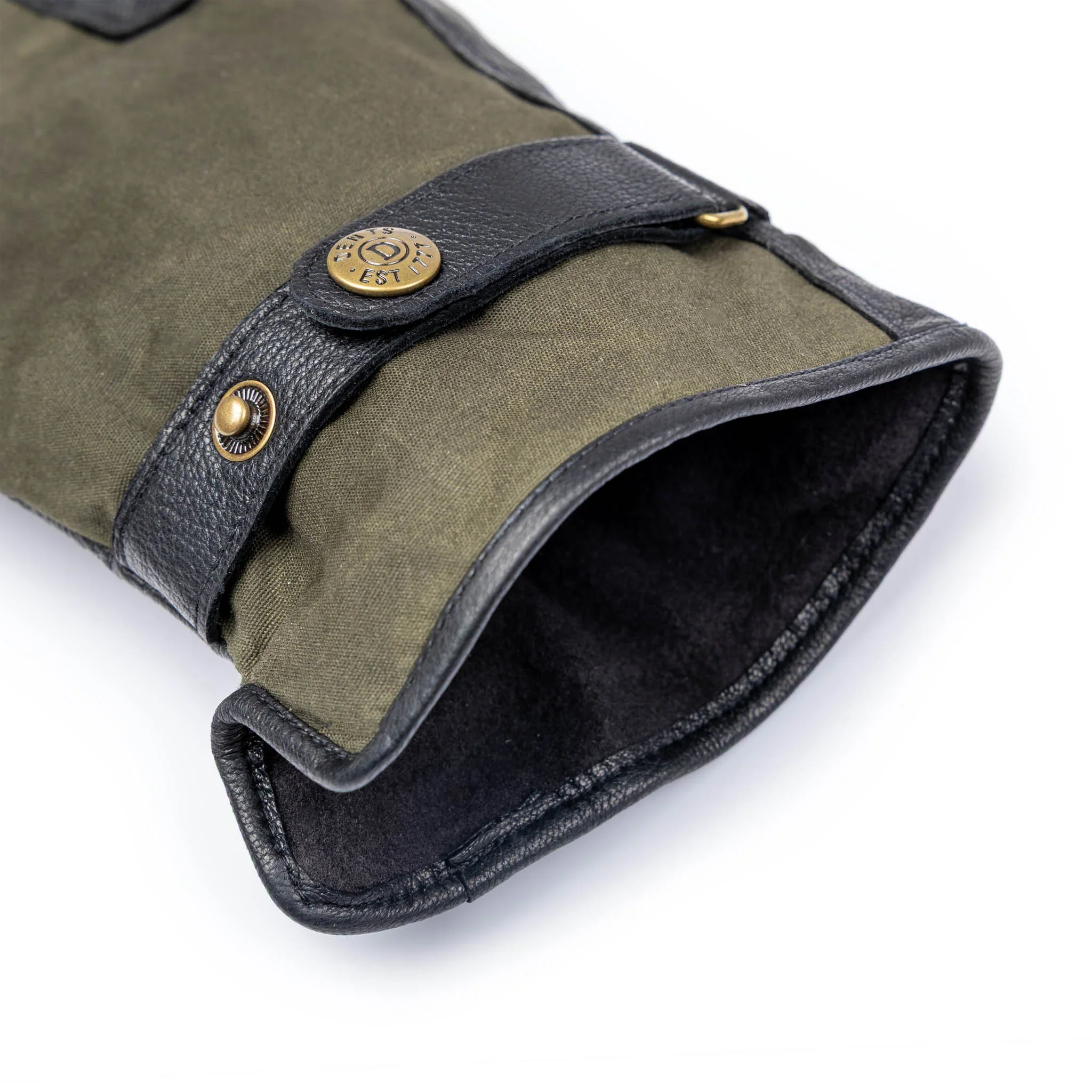 DENTS Crewkerne Men's Water-Resistant Thinsulate-Lined Imitation Deerskin Leather Gloves with Waxed Cotton - Image 8