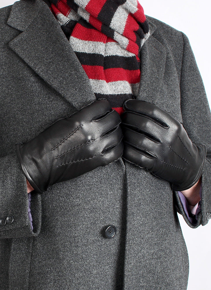 DENTS DILTON- Men's Three-Point Lined Leather Gloves - Image 5
