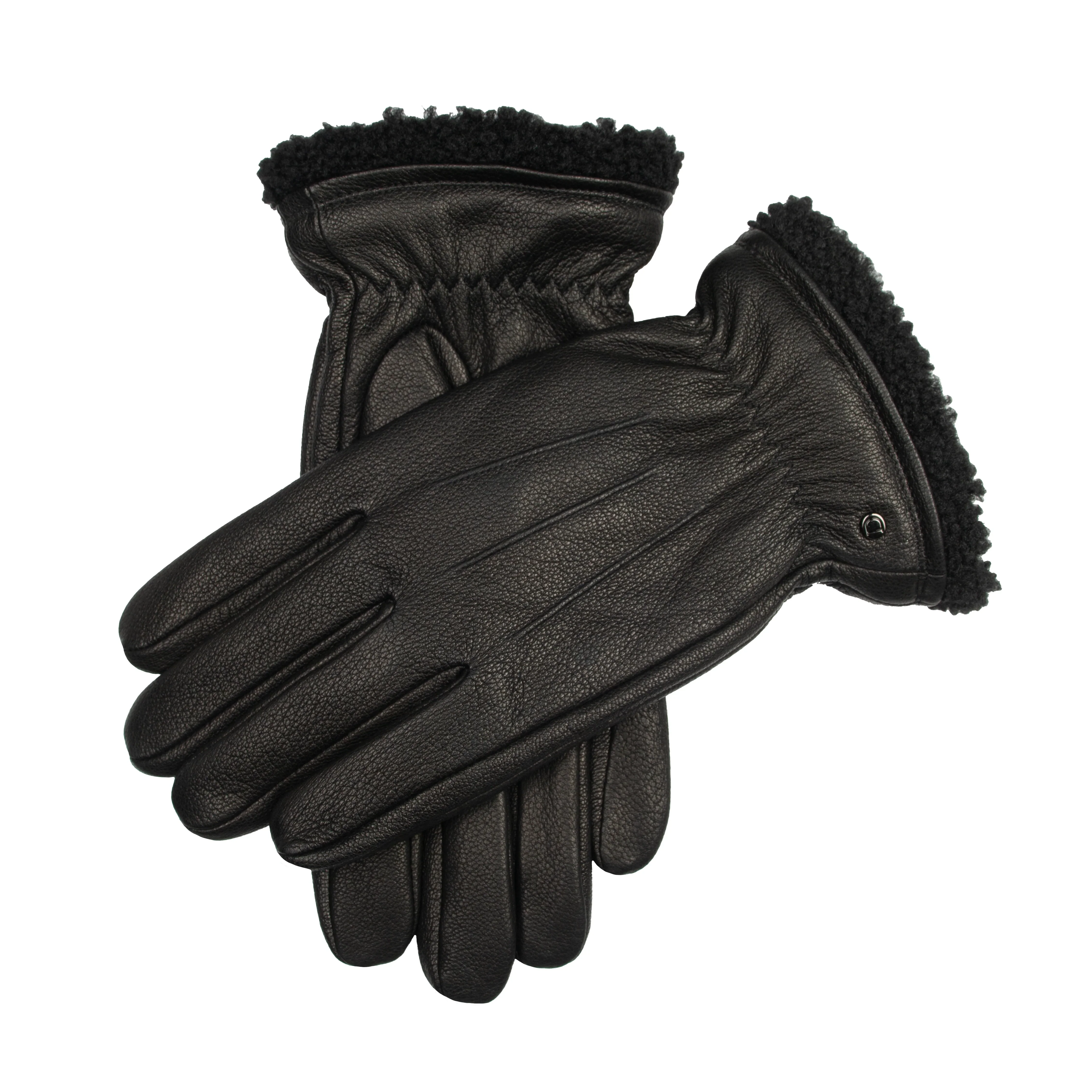 DENTS Shrewsbury Men's Touchscreen Water-Resistant Three-Point Fleece-Lined Imitation Deerskin Leather Gloves