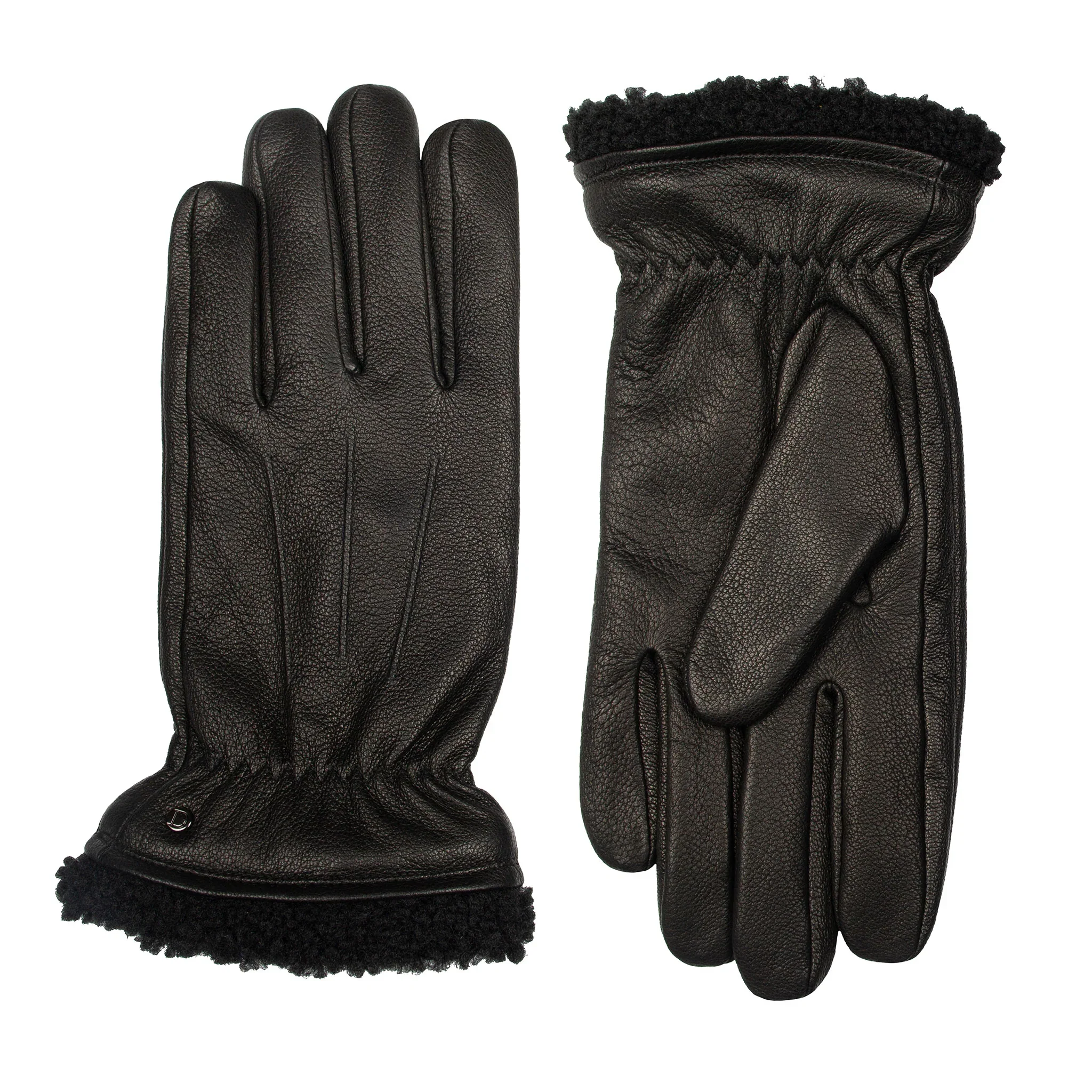 DENTS Shrewsbury Men's Touchscreen Water-Resistant Three-Point Fleece-Lined Imitation Deerskin Leather Gloves - Image 2