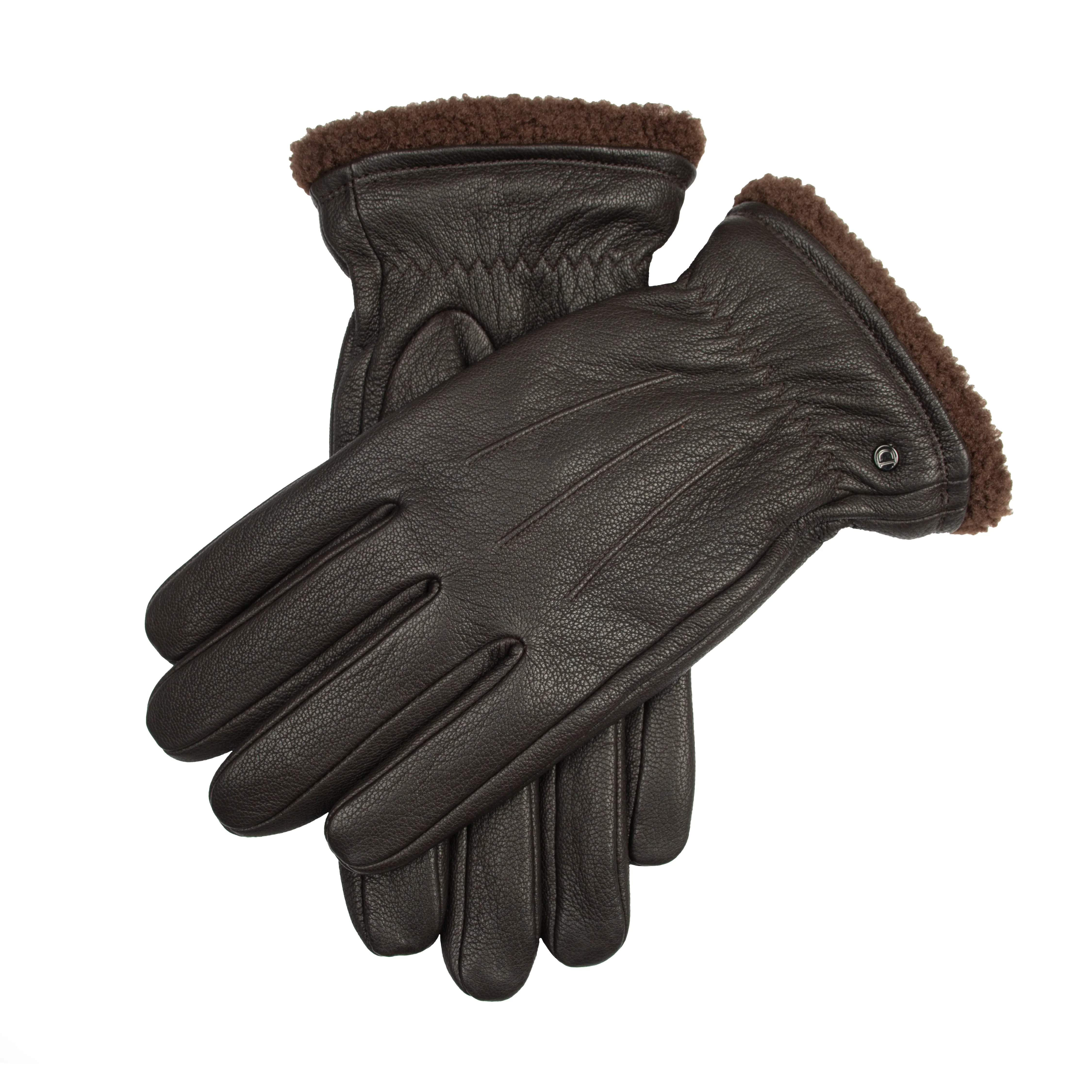 DENTS Shrewsbury Men's Touchscreen Water-Resistant Three-Point Fleece-Lined Imitation Deerskin Leather Gloves - Image 8