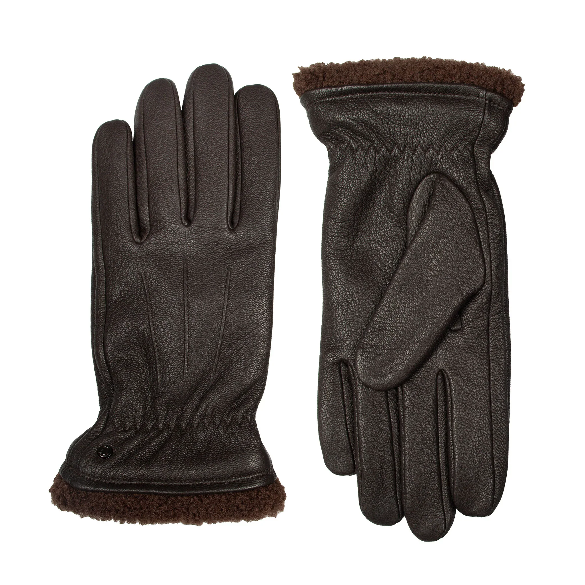 DENTS Shrewsbury Men's Touchscreen Water-Resistant Three-Point Fleece-Lined Imitation Deerskin Leather Gloves - Image 9