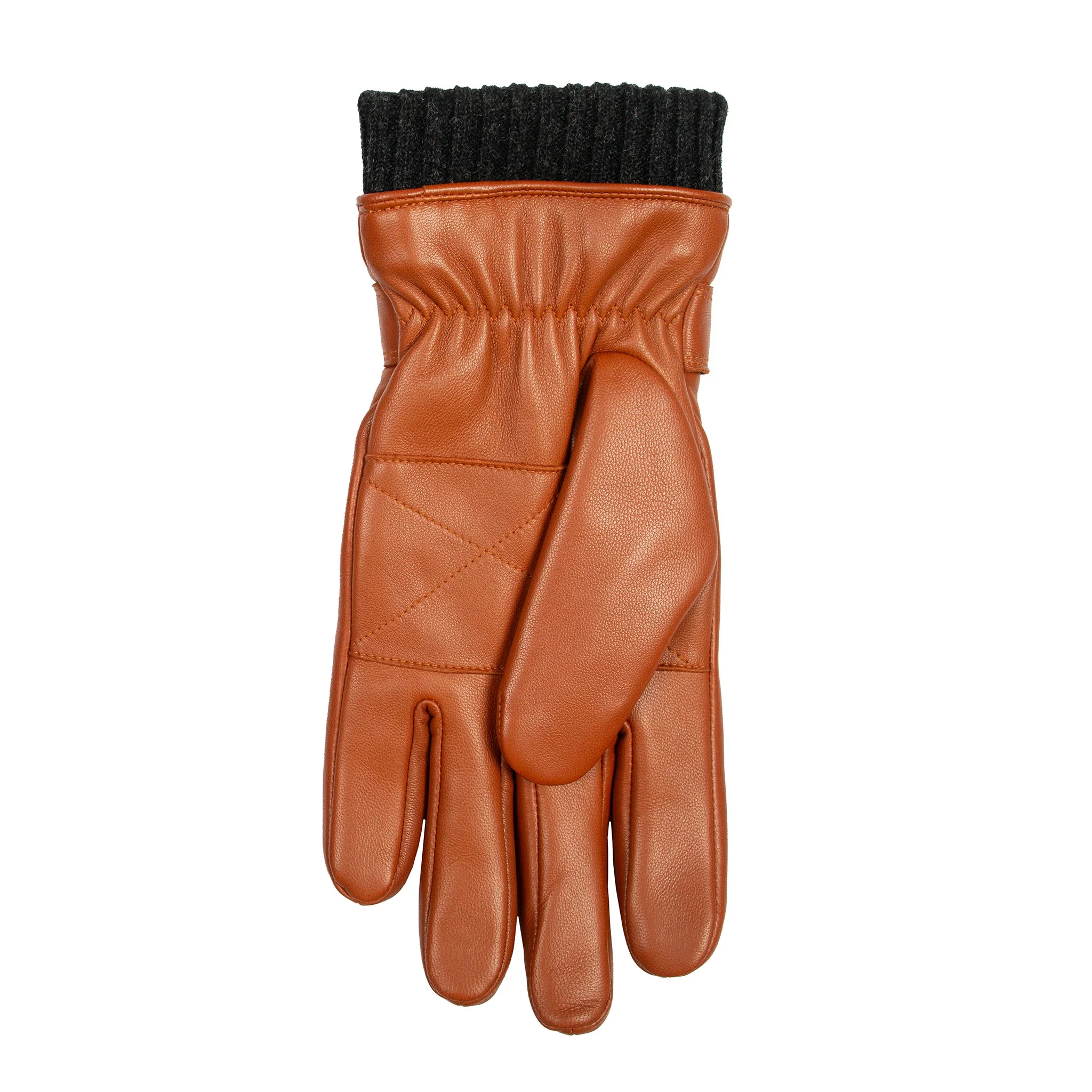 DENTS Skipton Men's Water-Resistant Faux Fur-Lined Leather Gloves with Stitch Detail and Knitted Cuffs - Image 11