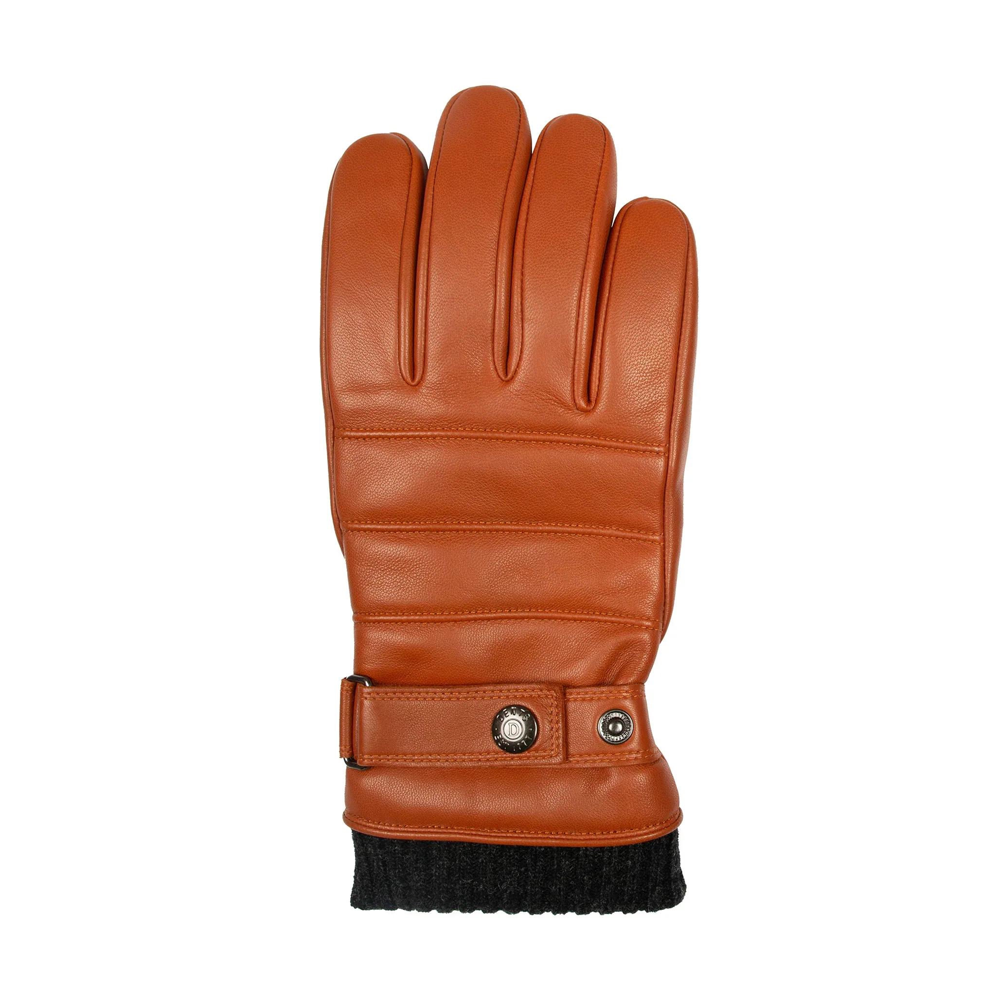 DENTS Skipton Men's Water-Resistant Faux Fur-Lined Leather Gloves with Stitch Detail and Knitted Cuffs - Image 12