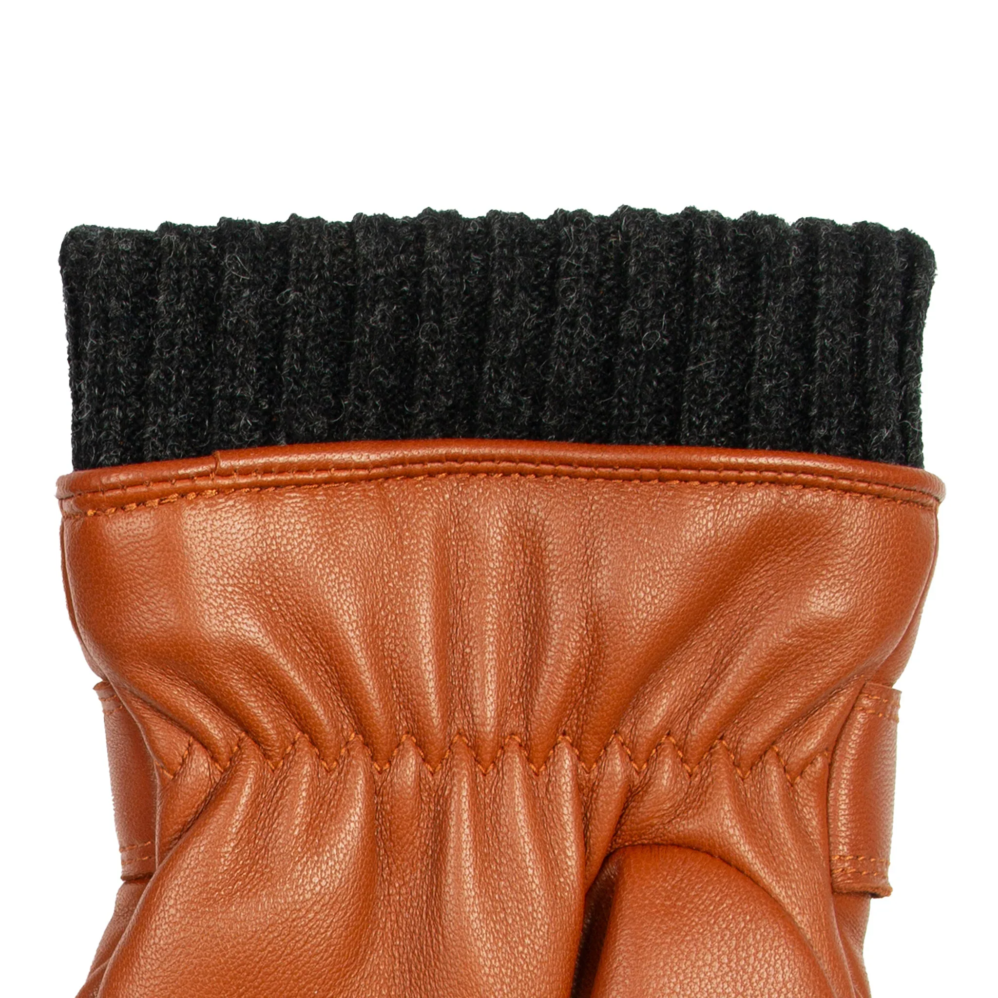 DENTS Skipton Men's Water-Resistant Faux Fur-Lined Leather Gloves with Stitch Detail and Knitted Cuffs - Image 14