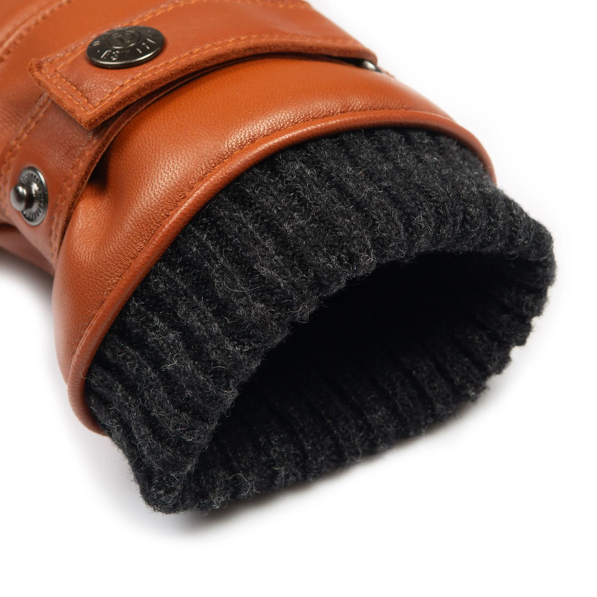 DENTS Skipton Men's Water-Resistant Faux Fur-Lined Leather Gloves with Stitch Detail and Knitted Cuffs - Image 16