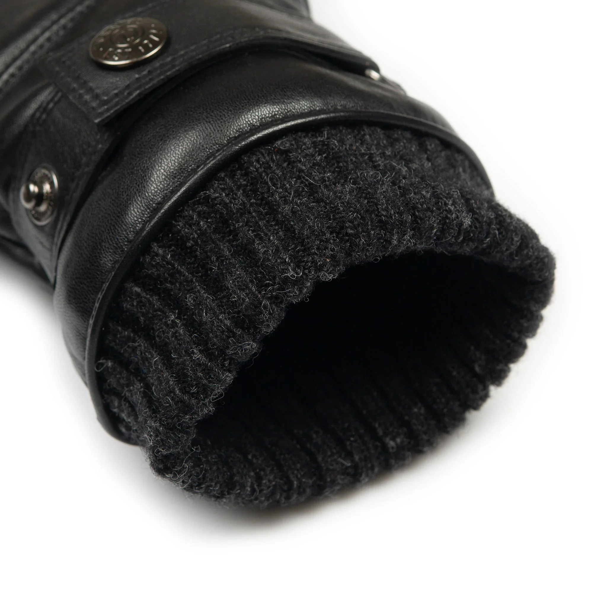 DENTS Skipton Men's Water-Resistant Faux Fur-Lined Leather Gloves with Stitch Detail and Knitted Cuffs - Image 8