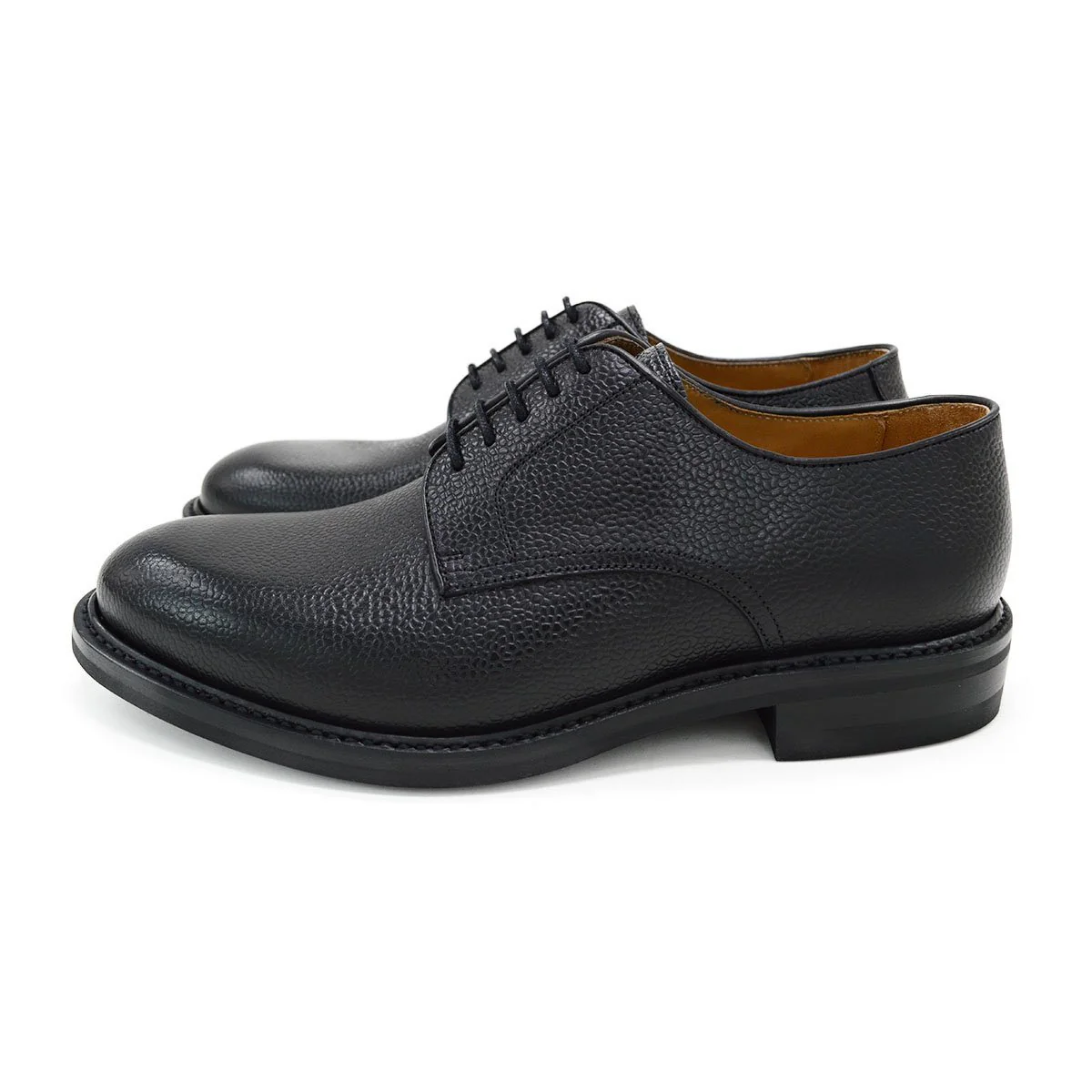 FACTORY SECOND Berwick 1707 Country Grain Black Derby Shoe (4169) - Image 5