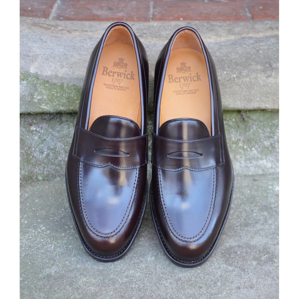 FACTORY SECOND Berwick 1707 Penny Loafer (9628)- Dark Brown Dainite - Image 9