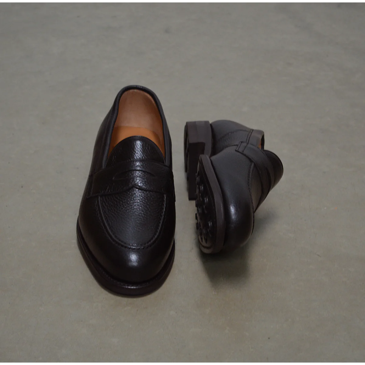 FACTORY SECOND Berwick 1707 Penny Loafer (9628) Dark Brown Deerskin - Image 8