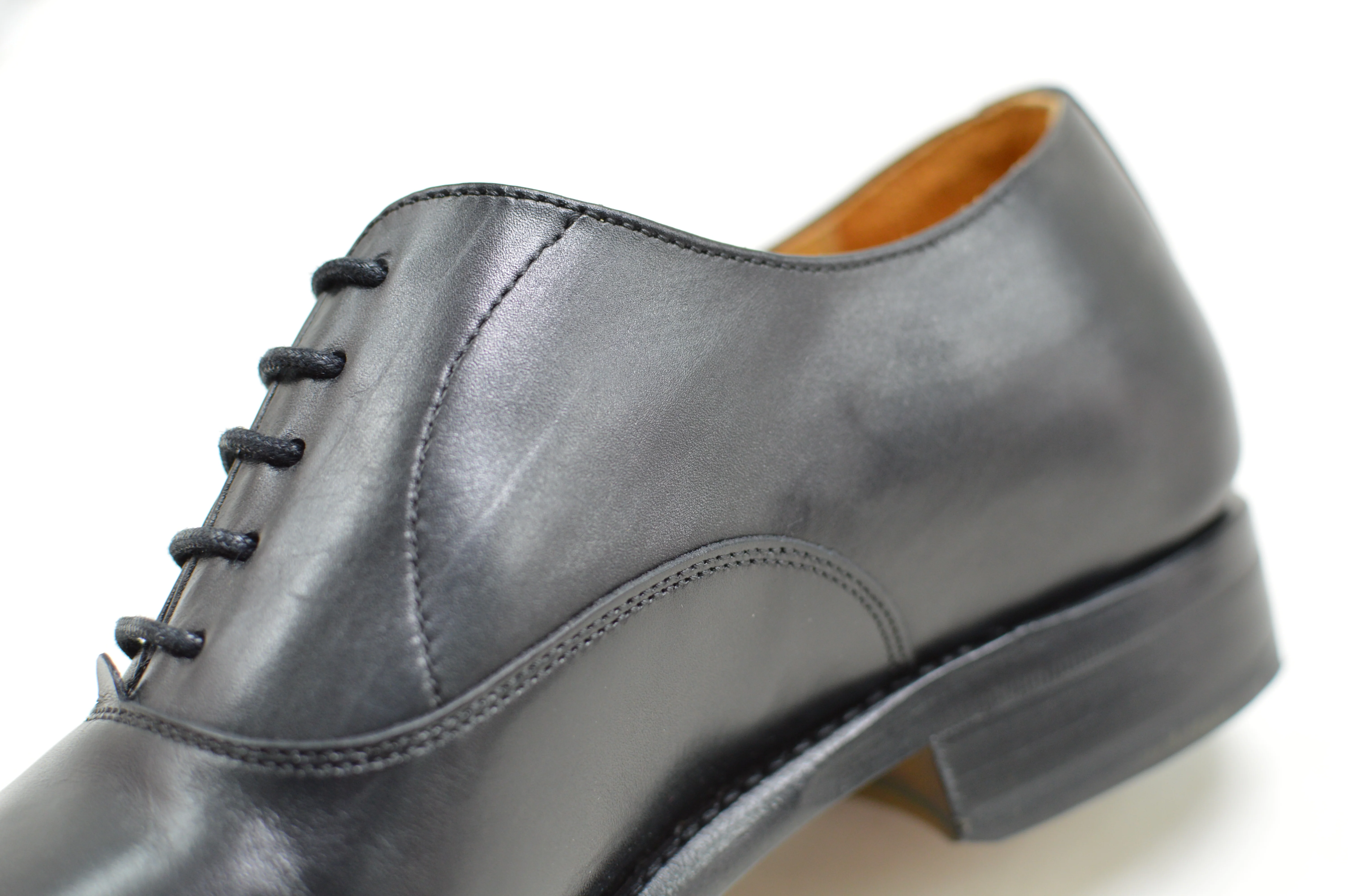 FACTORY SECOND Berwick 1707 Straight Cap Oxford (2428) - Black Boxcalf - Image 12